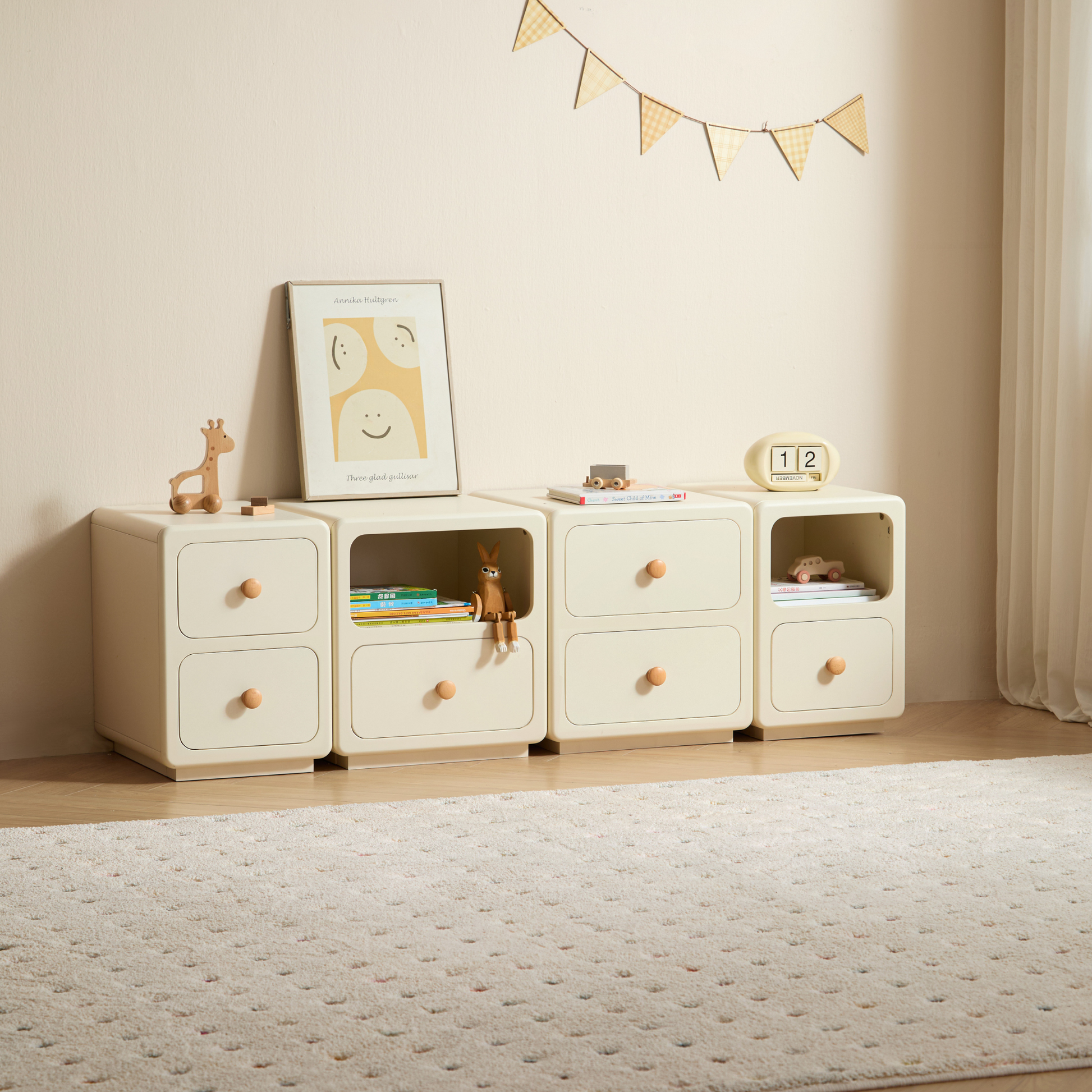 Linspire Paragon Kids Bedside Table with Drawer and Shelf