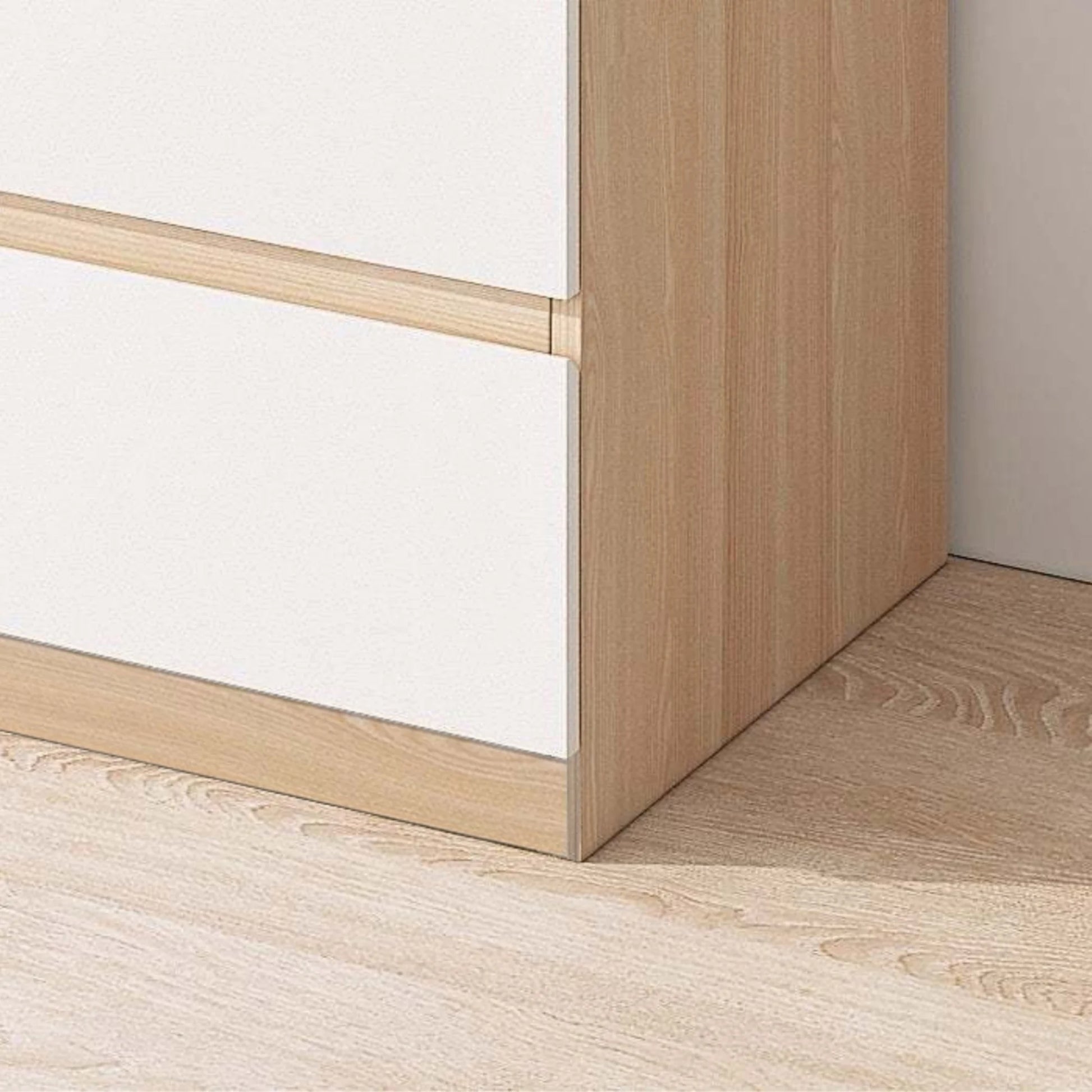 Loft Ensio Chest of 6 Drawers, Tallboy, White & Natural Wood