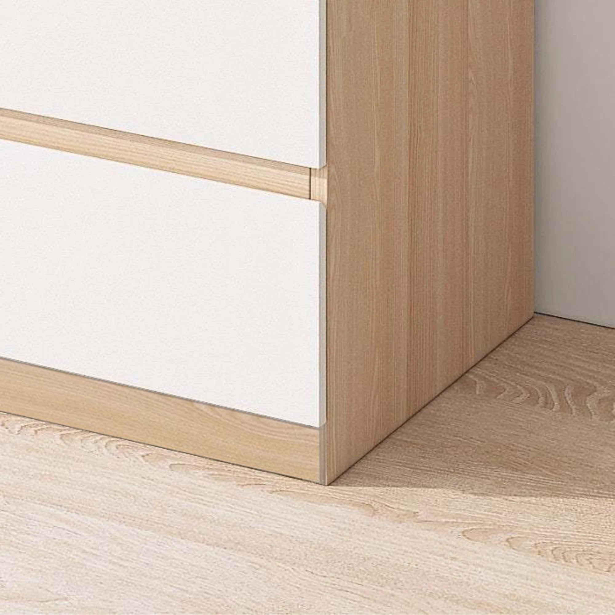 Loft Ensio Chest of 6 Drawers, Tallboy, White & Natural Wood