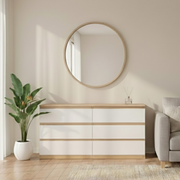Loft Ensio Chest of 6 Drawers, Lowboy, White & Natural Wood