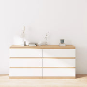 Loft Ensio Chest of 6 Drawers, Lowboy, White & Natural Wood