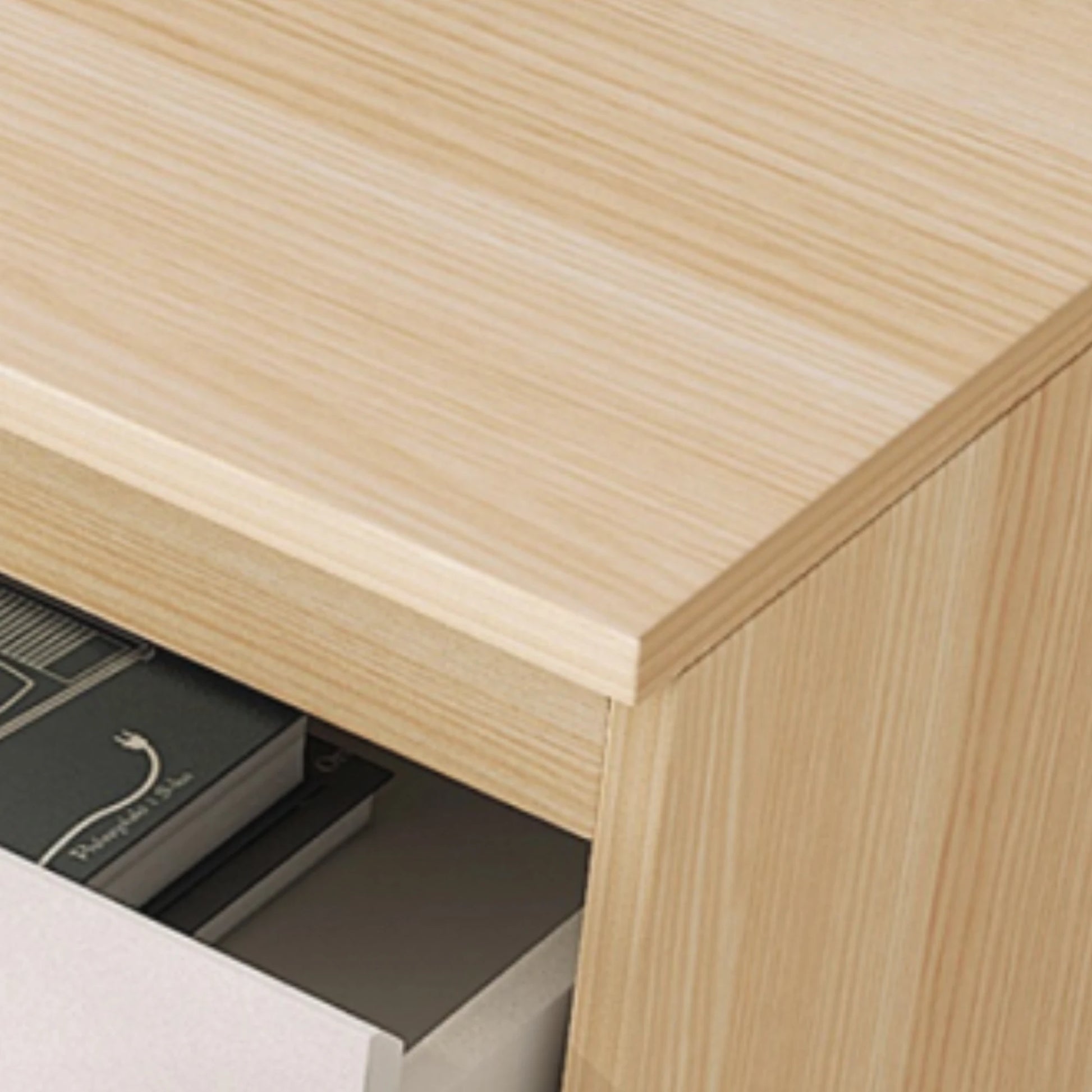 Loft Ensio Chest of 6 Drawers, Lowboy, White & Natural Wood