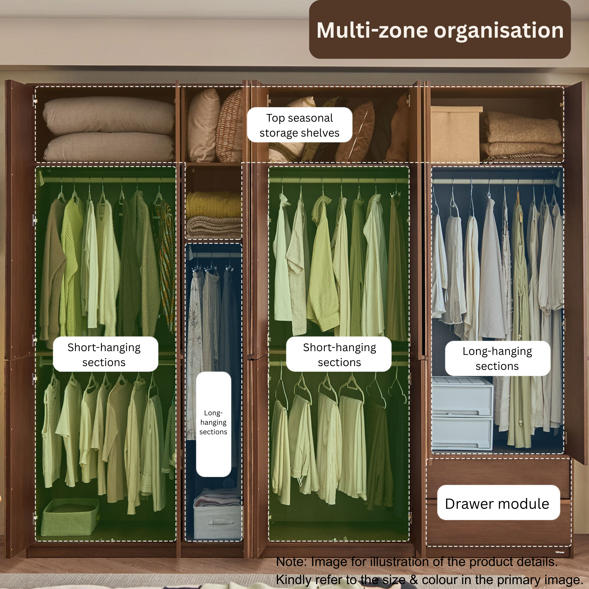 Linspire Nook 6-Door Wardrobe, H200cm