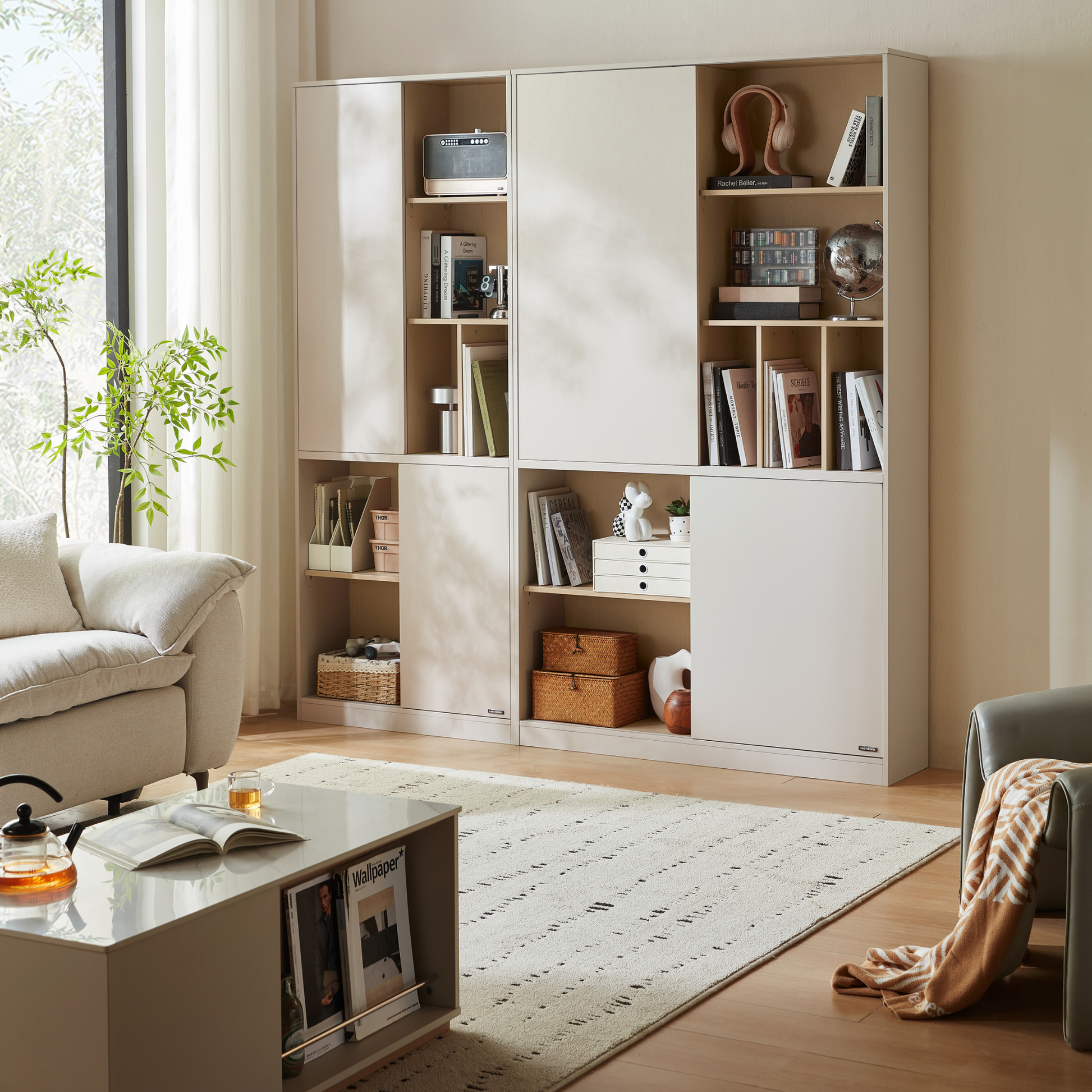 Linspire Vero Sliding-Door Bookcase, W80cm