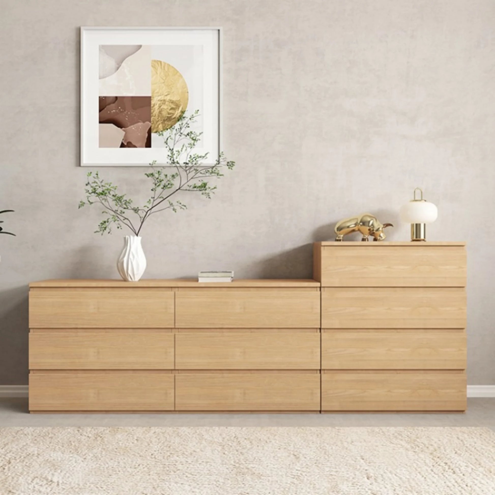 Loft Ensio Chest of 6 Drawers, Lowboy, Natural Wood