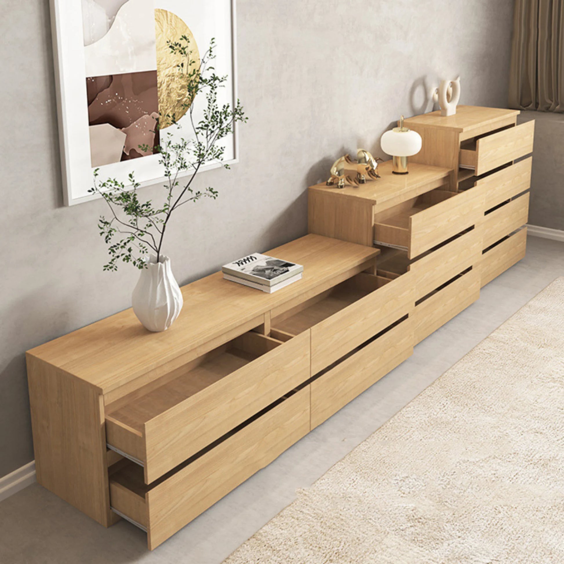 Loft Ensio Chest of 6 Drawers, Lowboy, Natural Wood