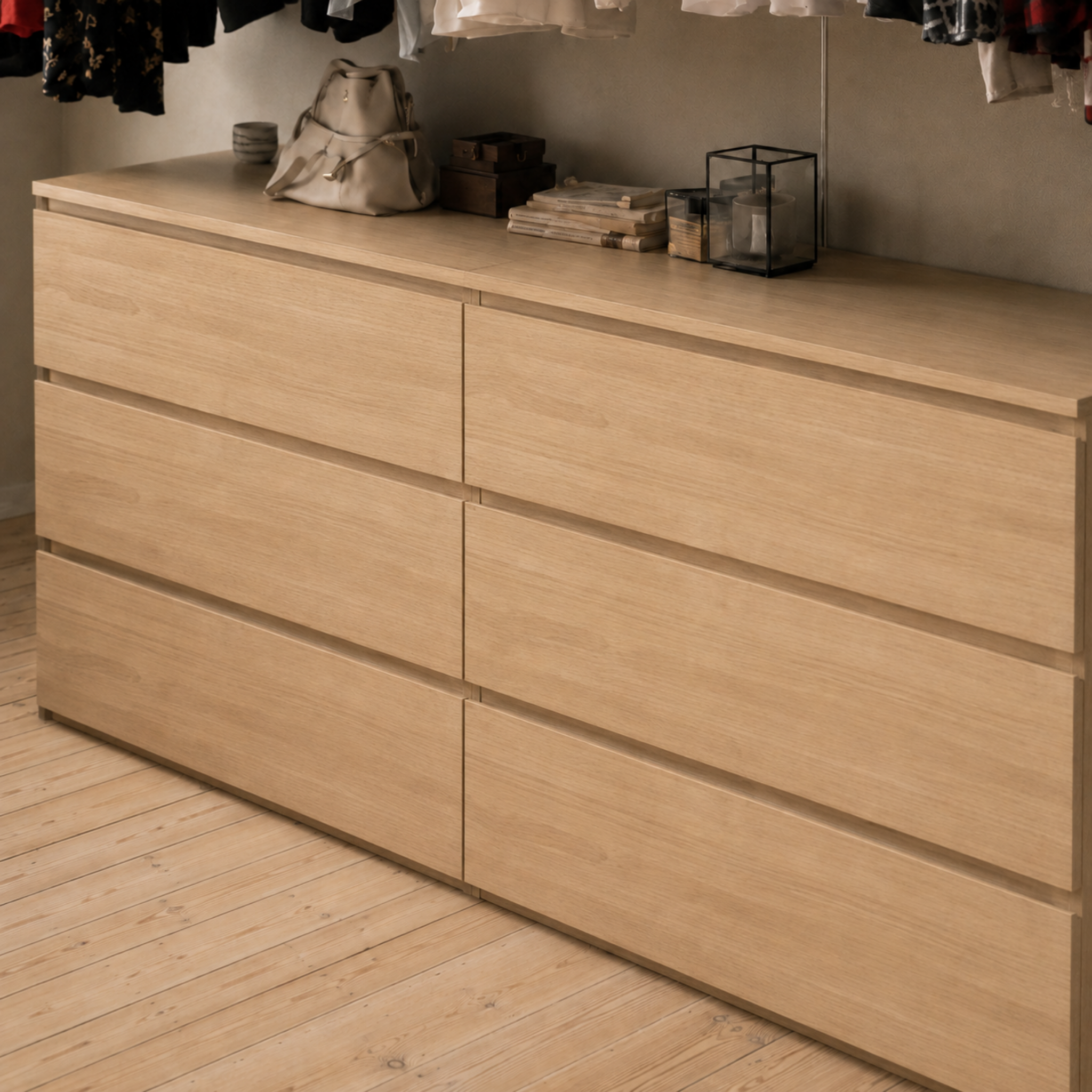 Loft Ensio Chest of 6 Drawers, Lowboy, Natural Wood