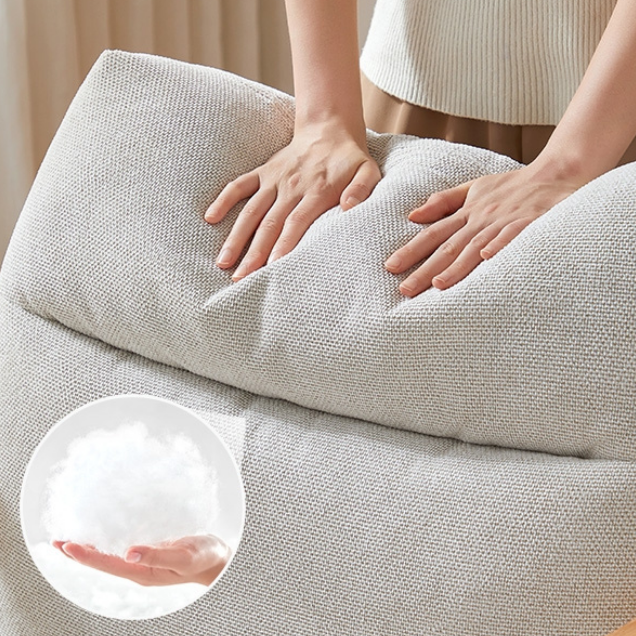 Linspire Rivna Armchair with Solid Wood Frame, Oak