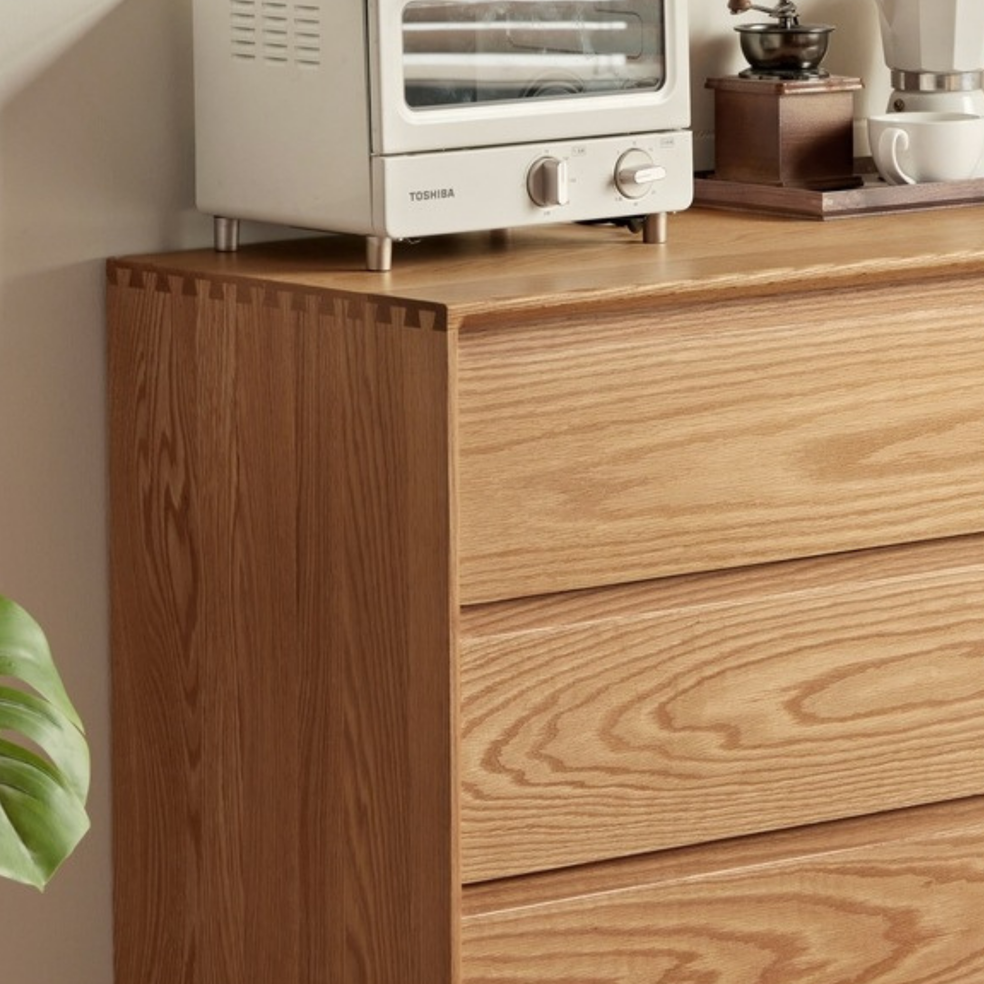 Linspire Rivna Solid Wood Chest of 6 Drawers, Oak