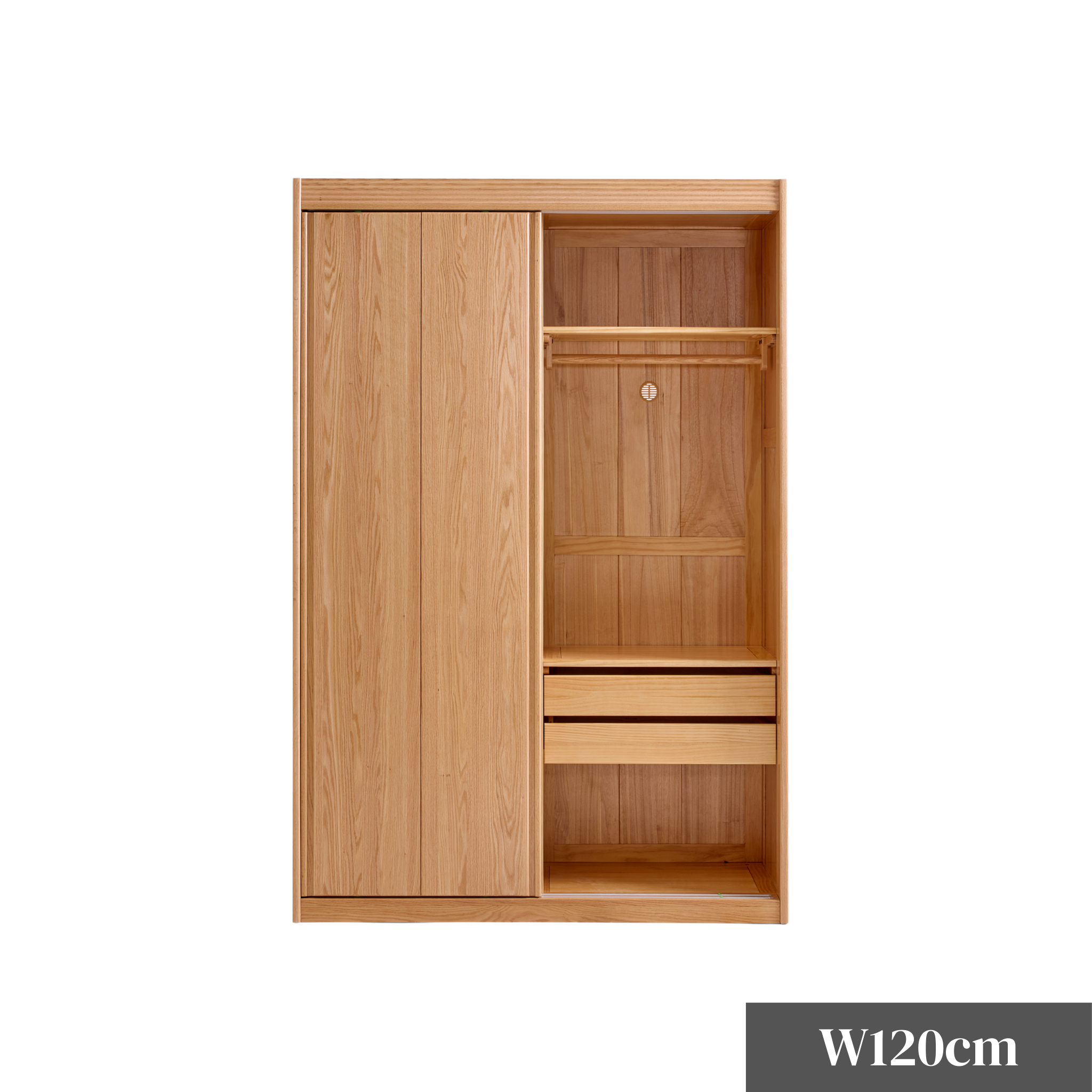 Linspire Rivna Solid Wood Wardrobe, Oak, W120cm