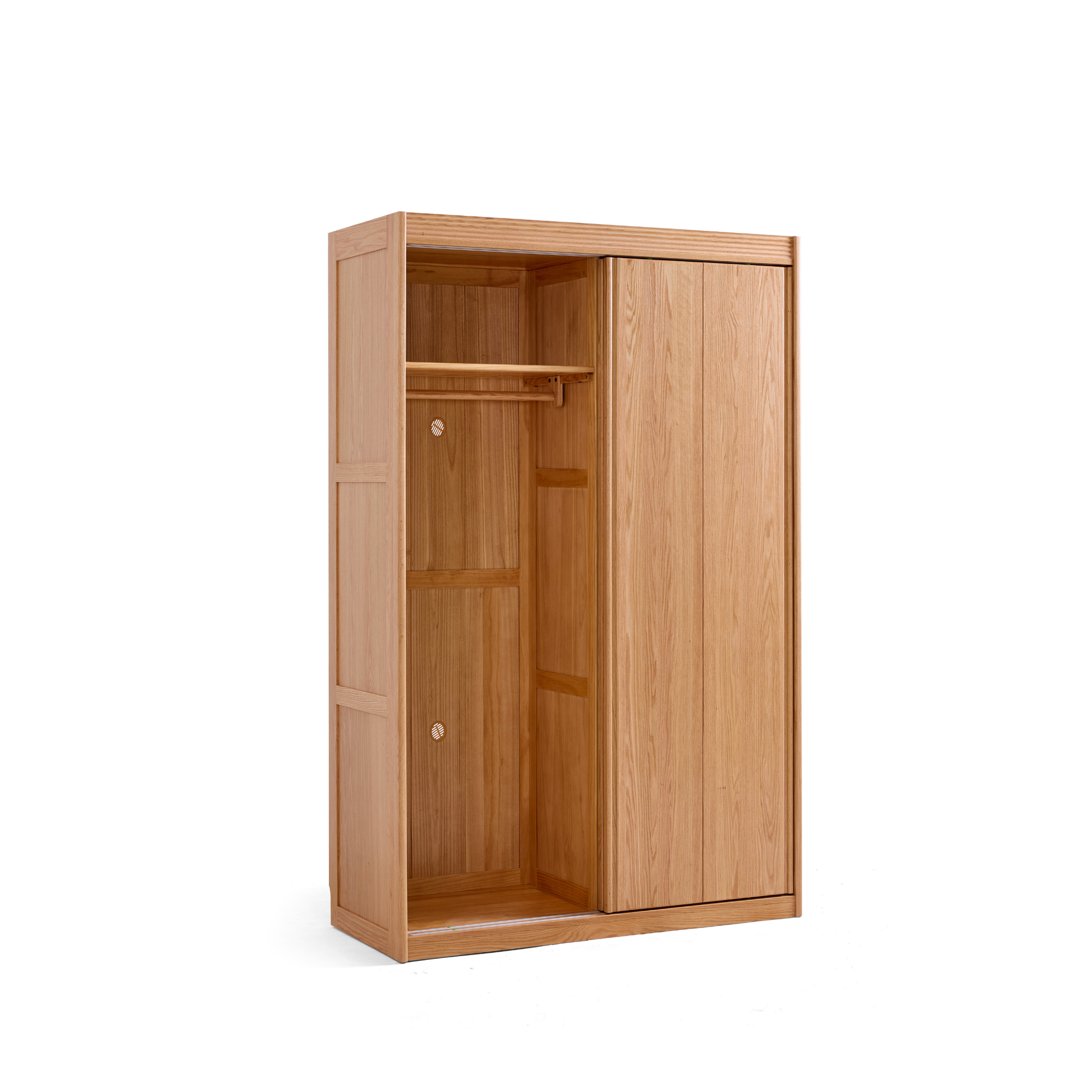 Linspire Rivna Solid Wood Wardrobe, Oak, W120cm