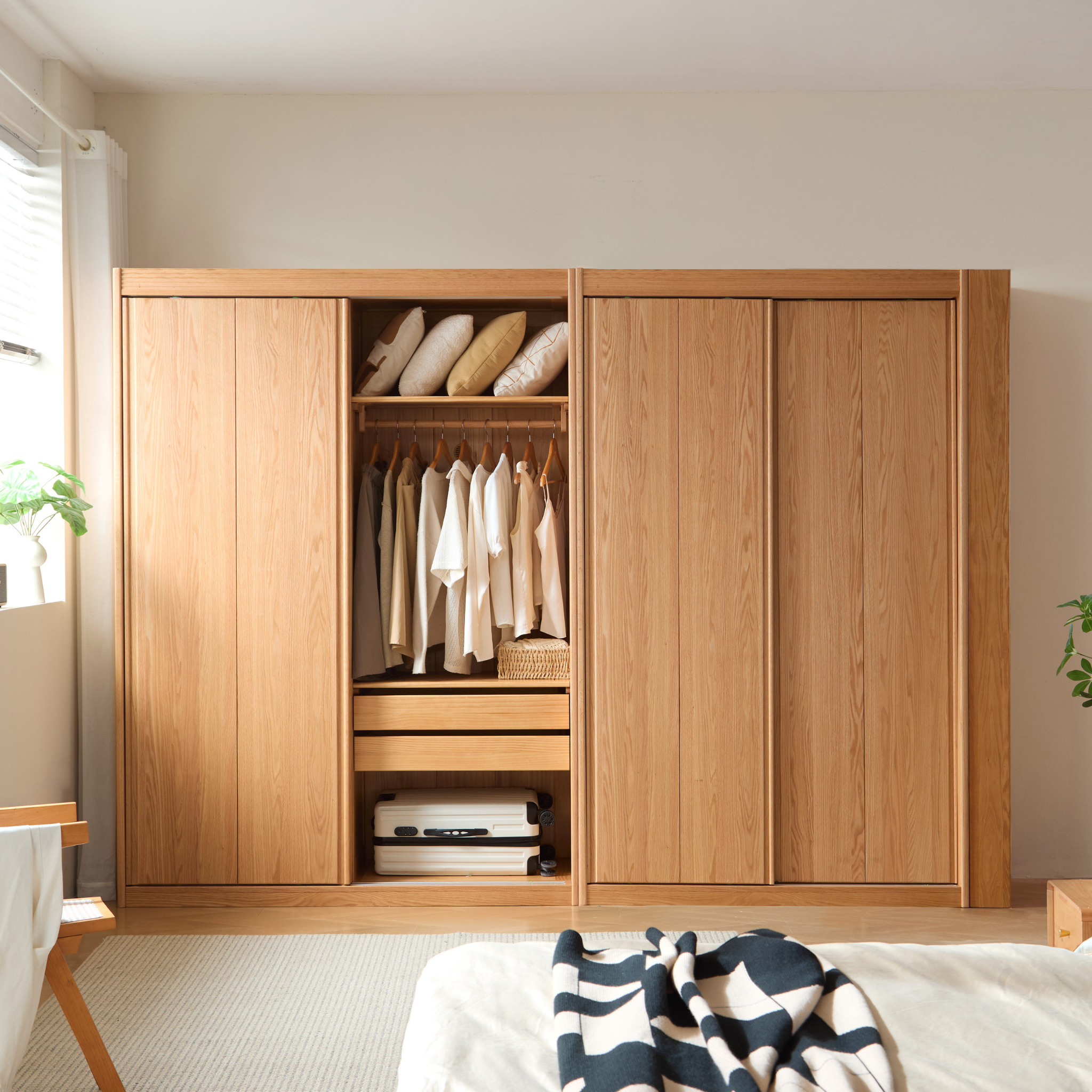 Linspire Rivna Solid Wood Wardrobe, Oak, W120cm