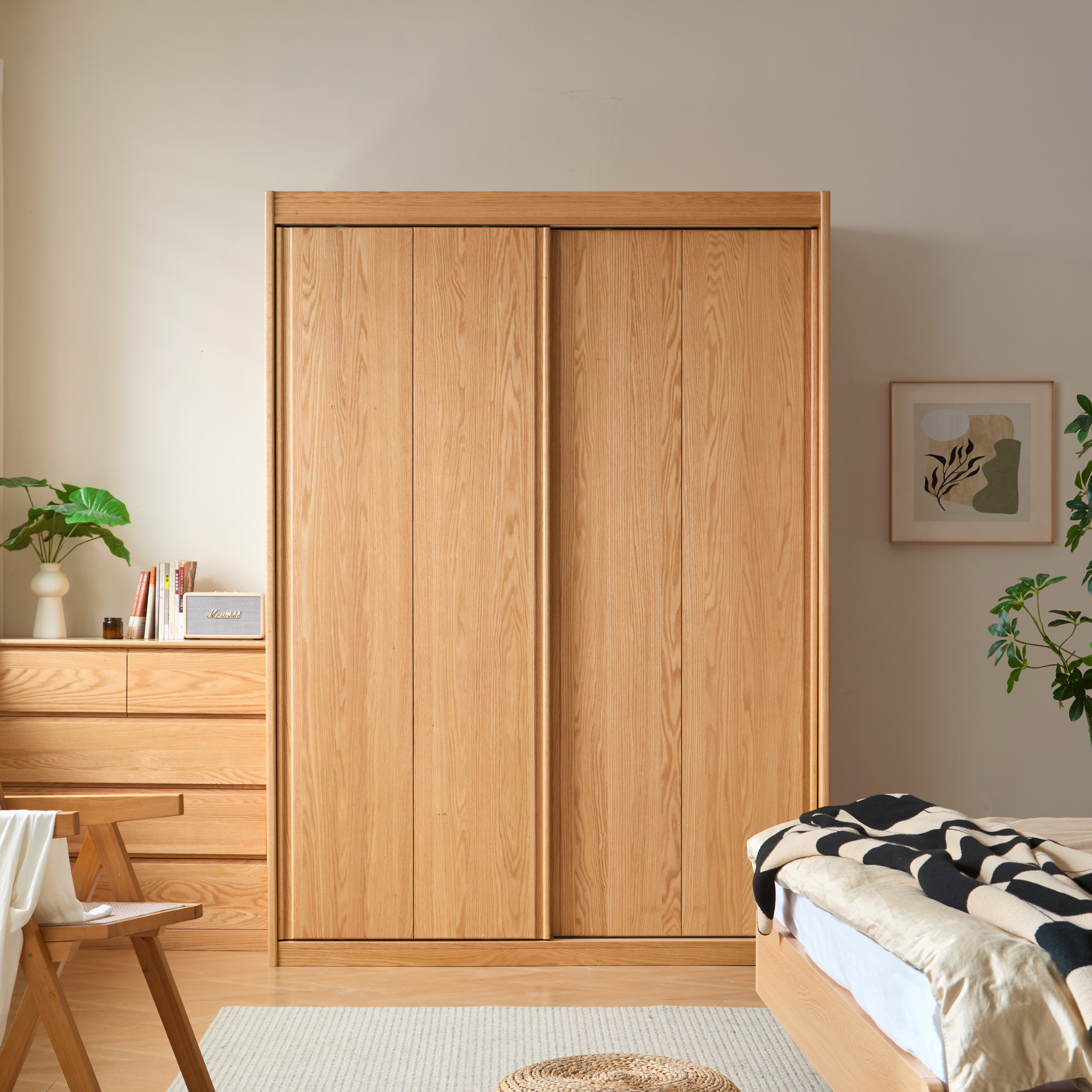 Linspire Rivna Solid Wood Wardrobe, Oak, W160cm