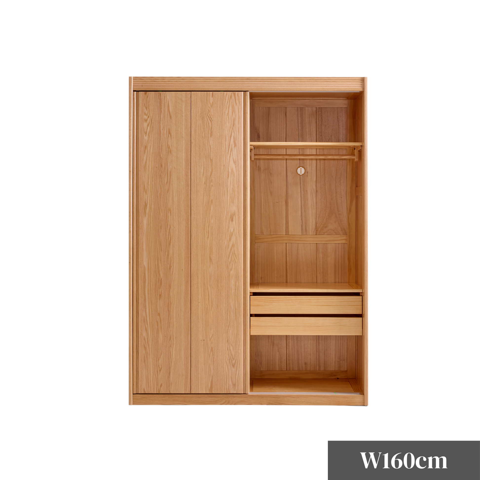 Linspire Rivna Solid Wood Wardrobe, Oak, W160cm