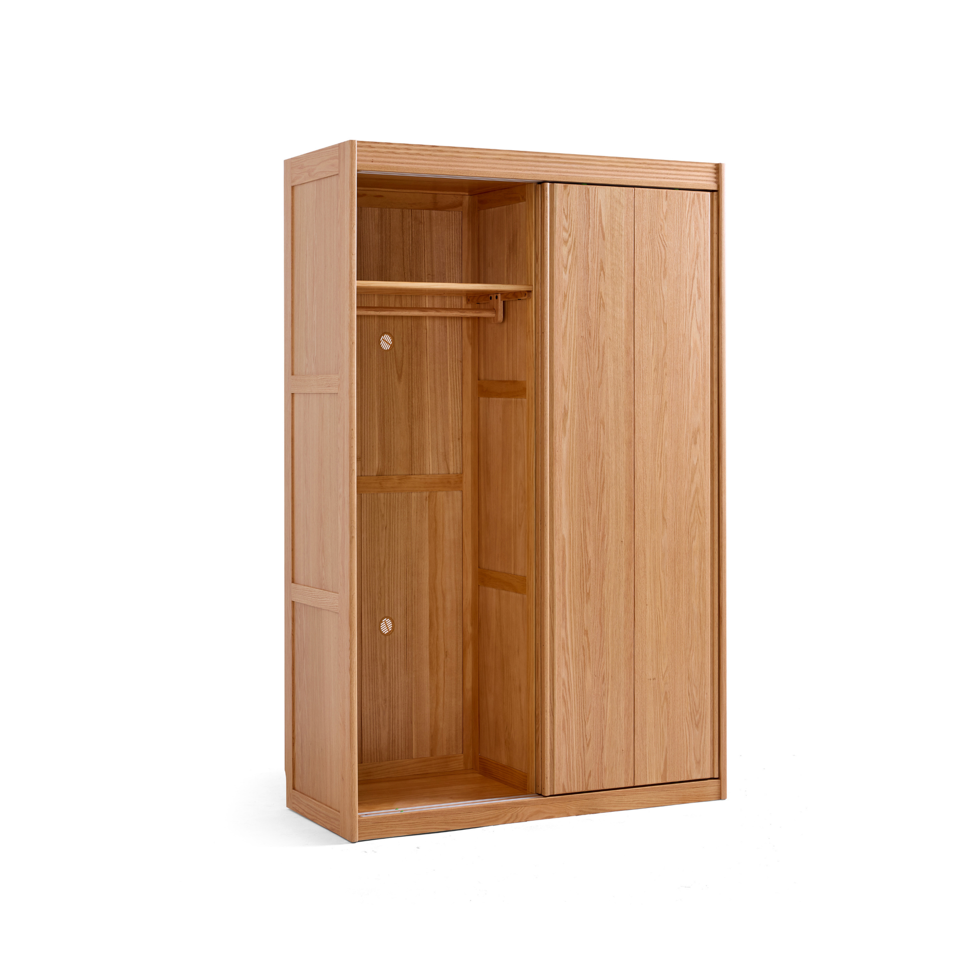 Linspire Rivna Solid Wood Wardrobe, Oak, W160cm