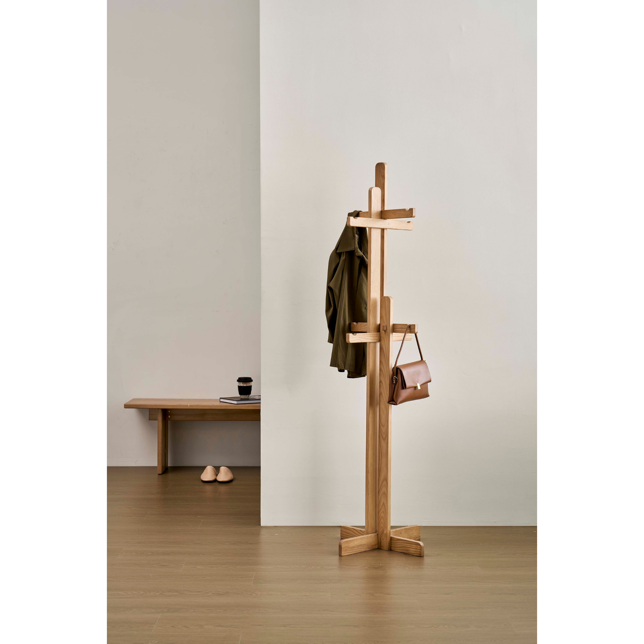 Linspire Valen Solid Wood Clothes Rack, Ash