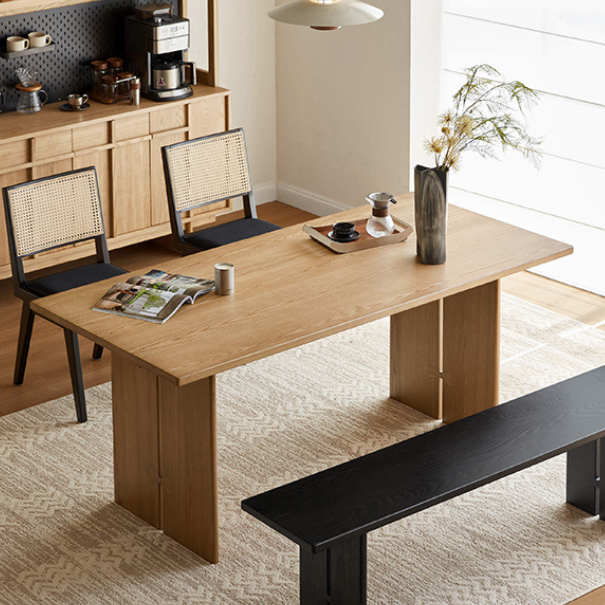 Linspire Valen Solid Wood Dining Table, Ash, Natural Wood