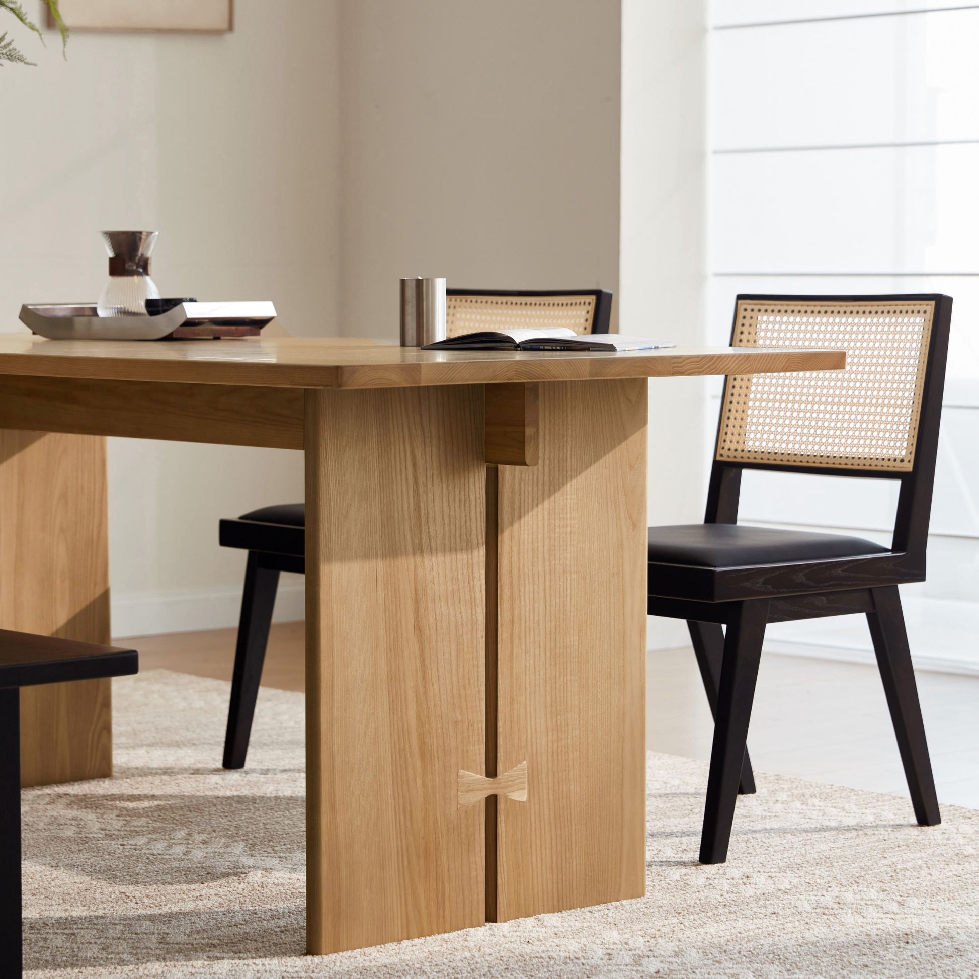 Linspire Valen Solid Wood Dining Table, Ash, Natural Wood