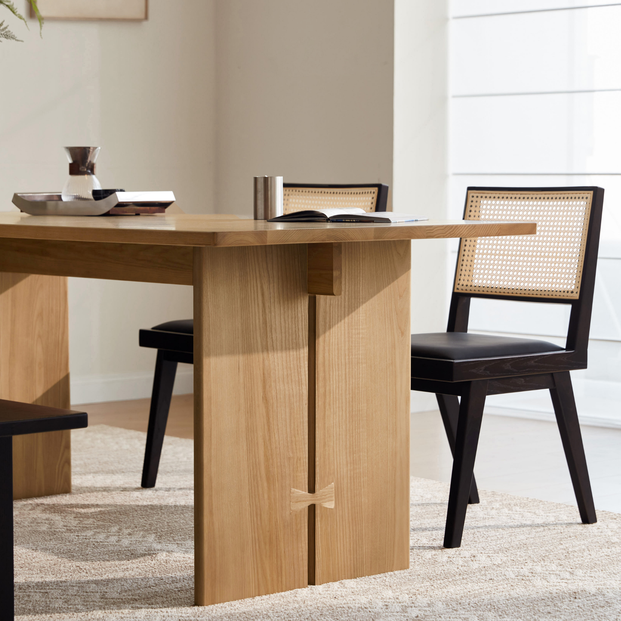 Linspire Valen Solid Wood Dining Table, Ash, Natural Wood