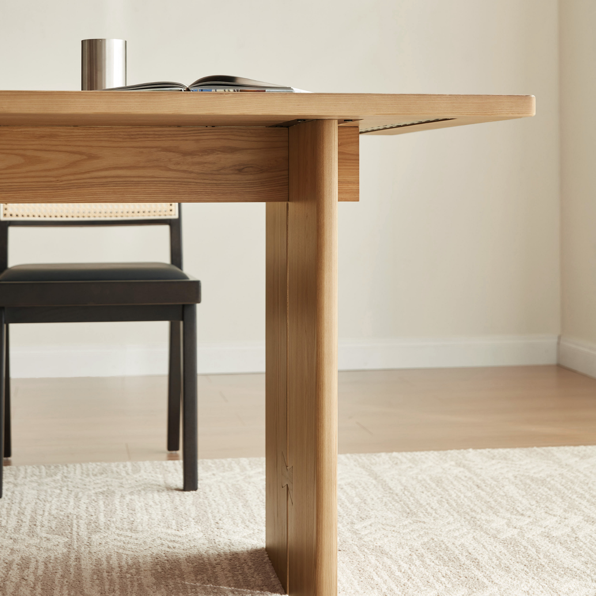 Linspire Valen Solid Wood Dining Table, Ash, Natural Wood