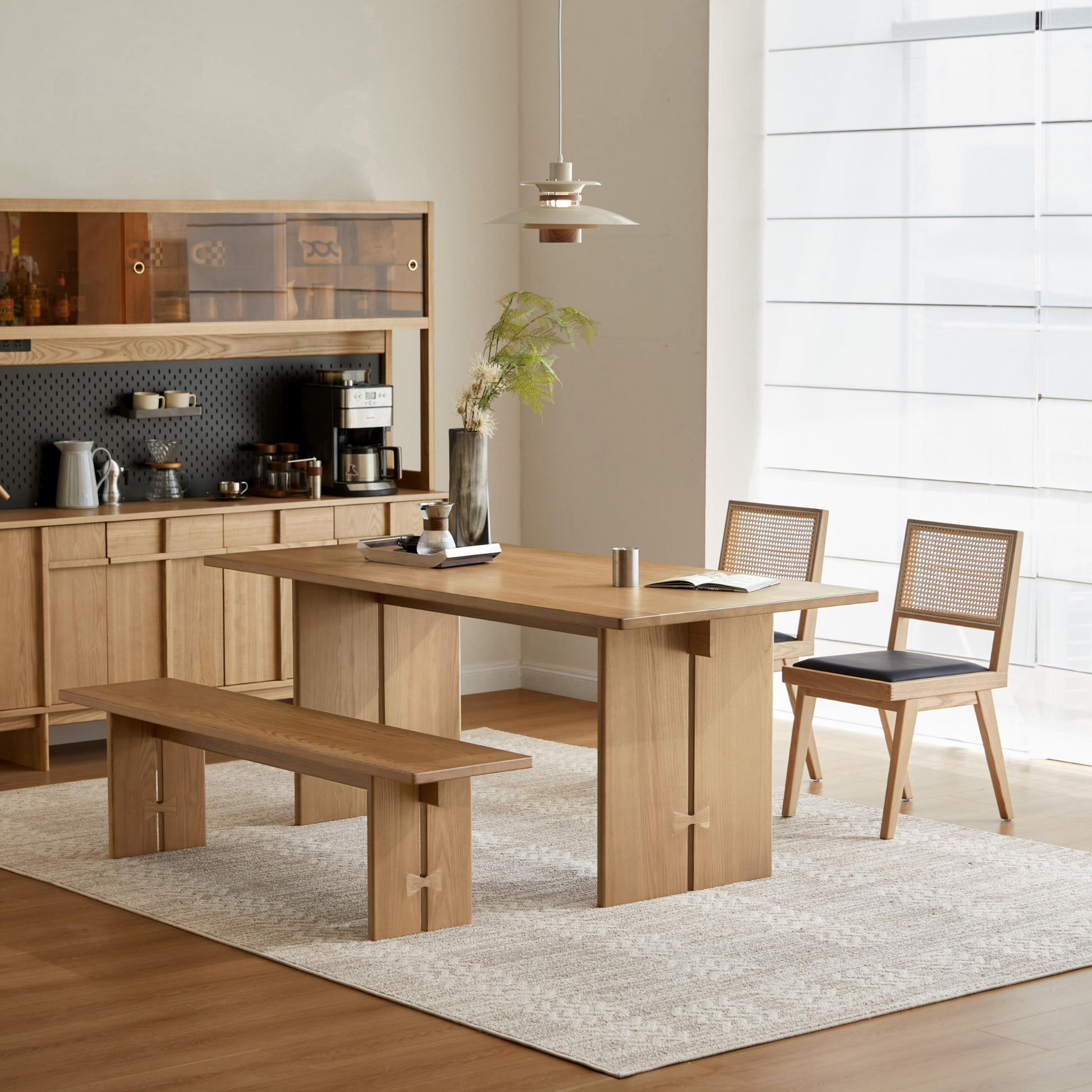 Linspire Valen Solid Wood Dining Table, Ash, Natural Wood