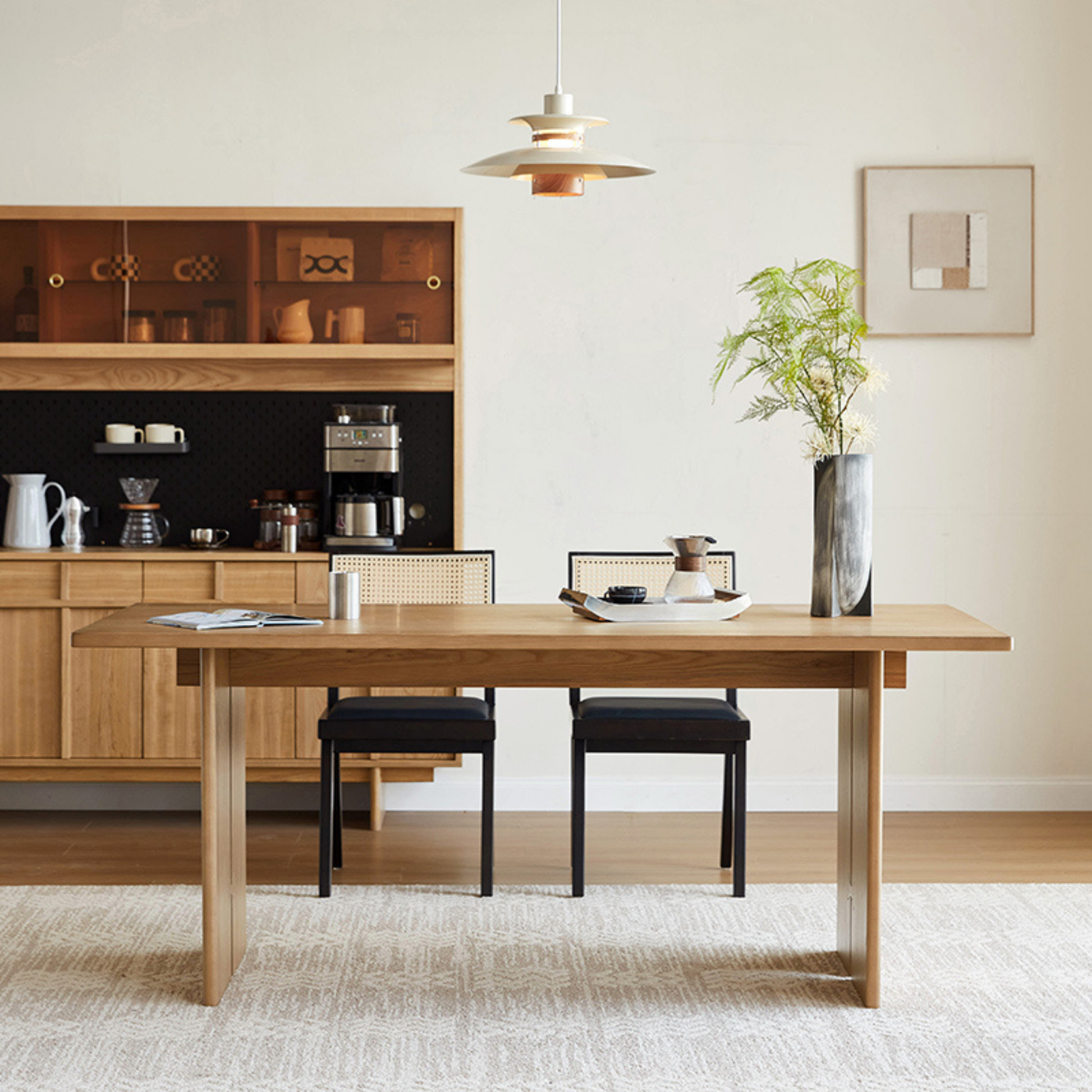 Linspire Valen Solid Wood Dining Table, Ash, Natural Wood