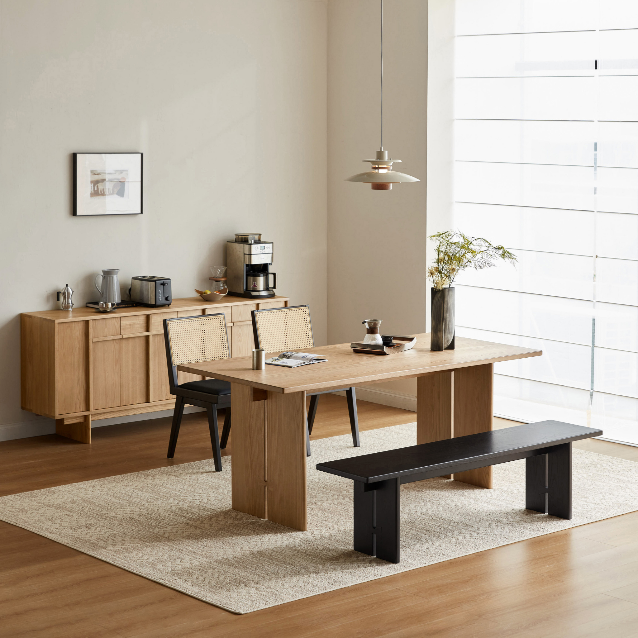 Linspire Valen Solid Wood Dining Table, Ash, Natural Wood