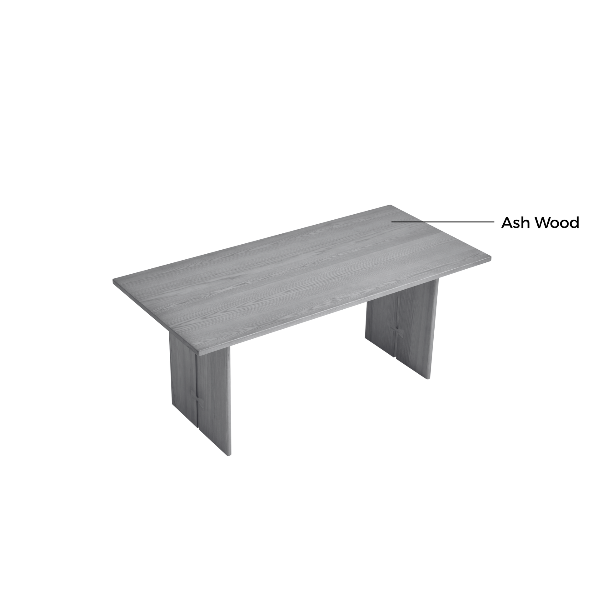 Linspire Valen Solid Wood Dining Table, Ash, Natural Wood