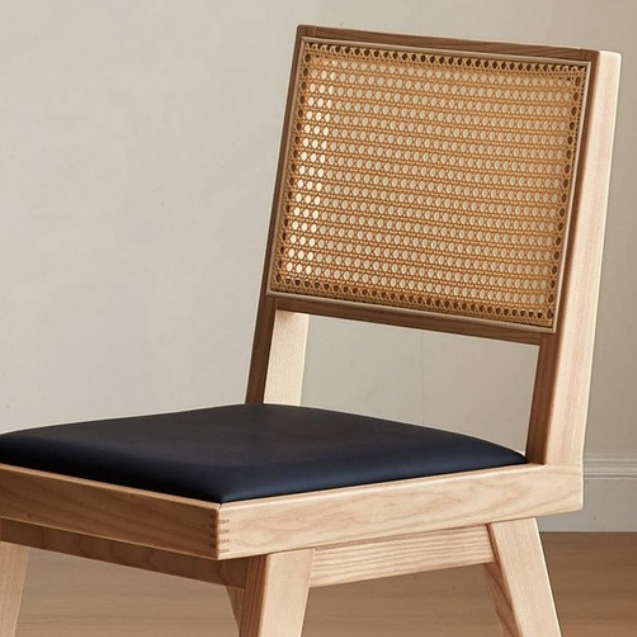 Linspire Valen Solid Wood & Rattan Dining Chair, Set of 2