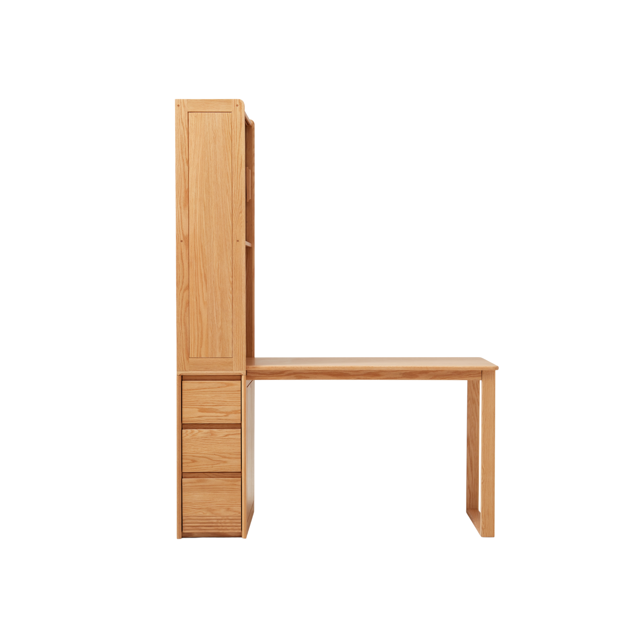 Linspire Rivna Solid Wood Office Desk with Pegboard, Oak