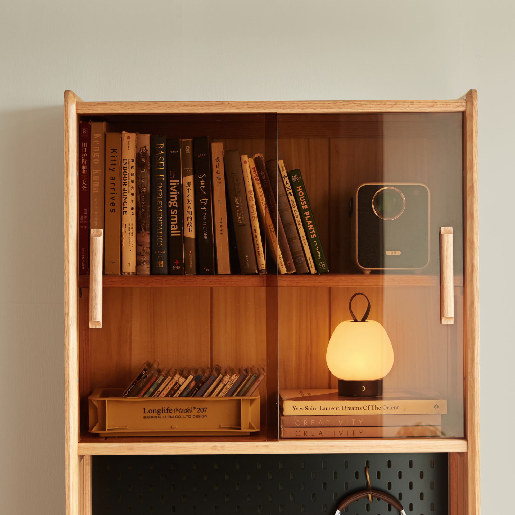 Linspire Rivna Solid Wood Office Desk with Pegboard, Oak