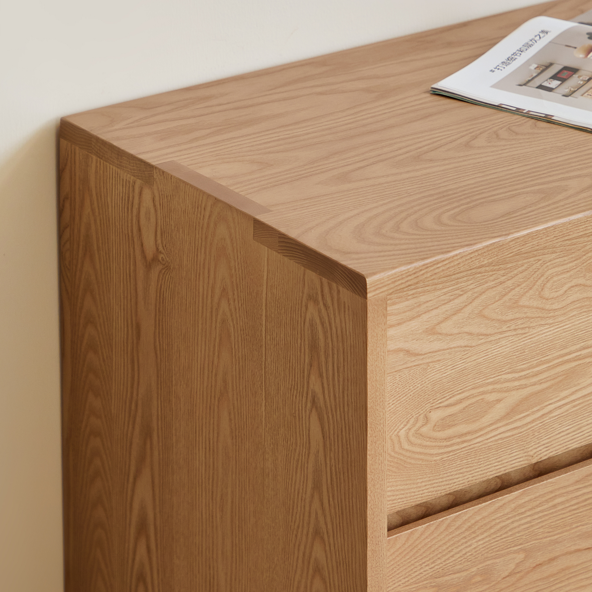 Linspire Valen Solid Wood Sideboard with Sliding Doors, Ash
