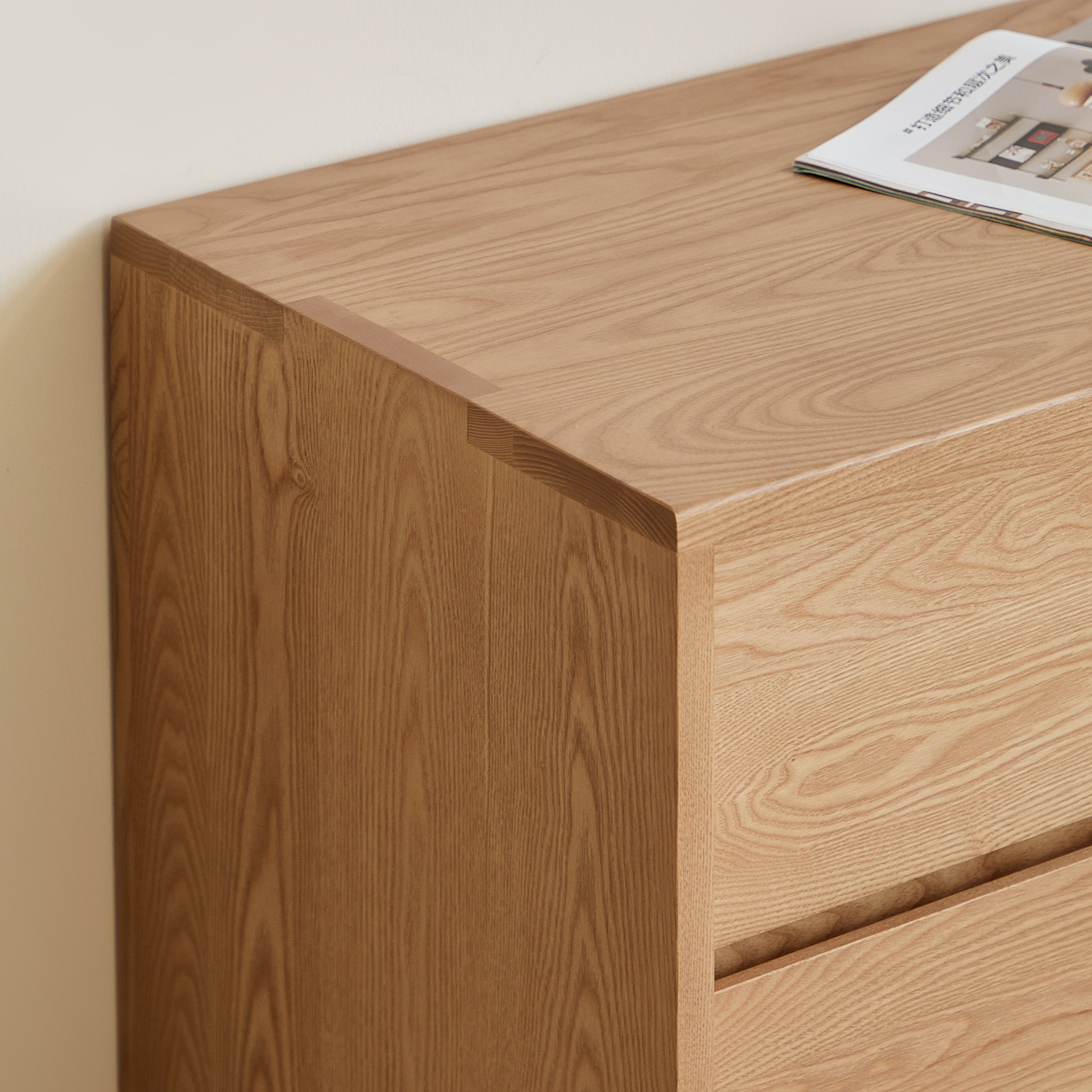 Linspire Valen Solid Wood Sideboard with Sliding Doors, Ash