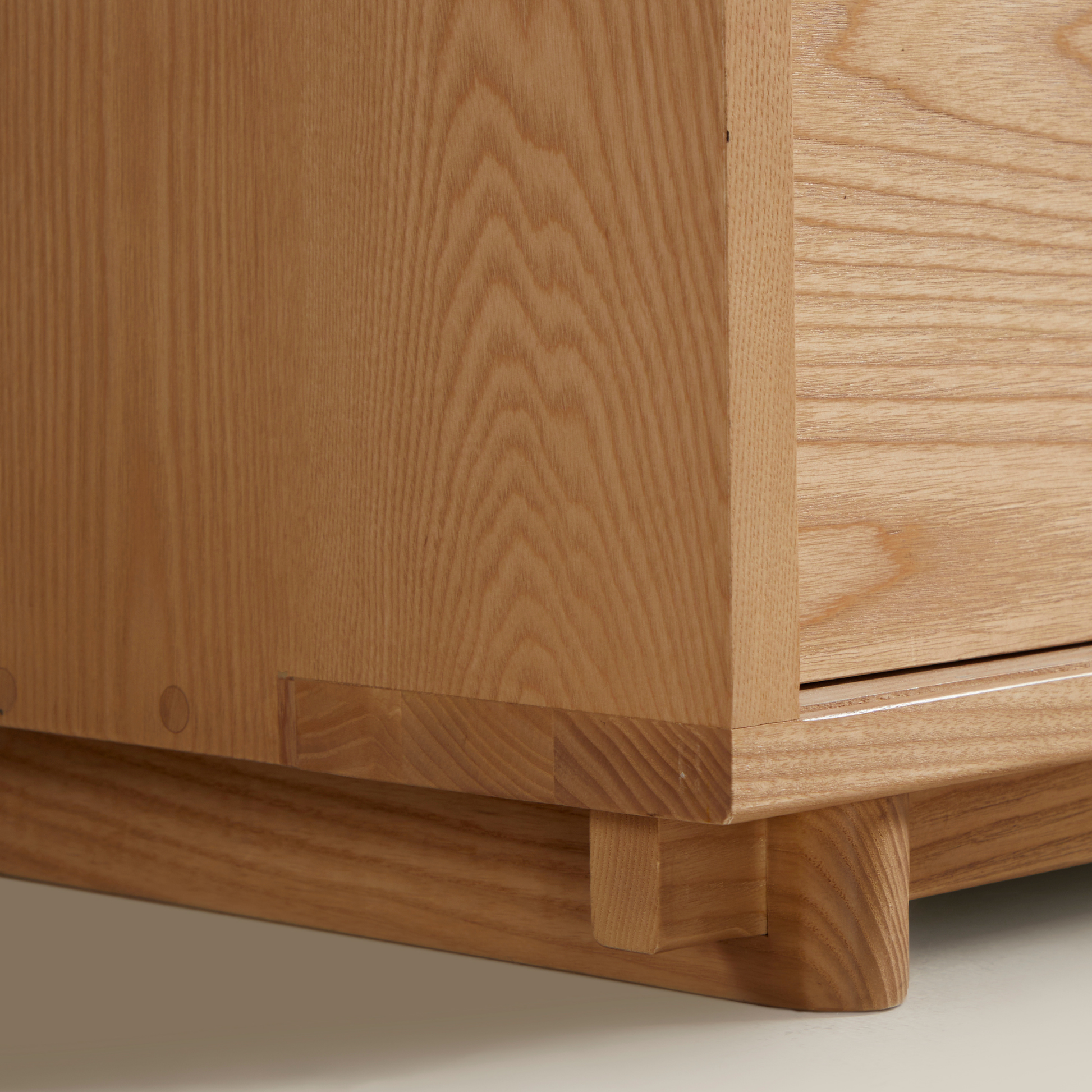 Linspire Valen Solid Wood Sideboard with Sliding Doors, Ash