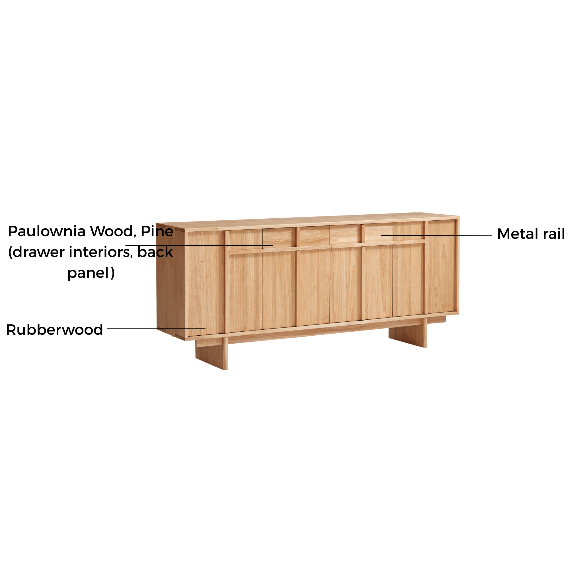 Linspire Valen Solid Wood Sideboard, W160cm