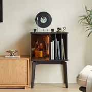 Linspire Valen Solid Wood Side Table with Cabinet, Ash