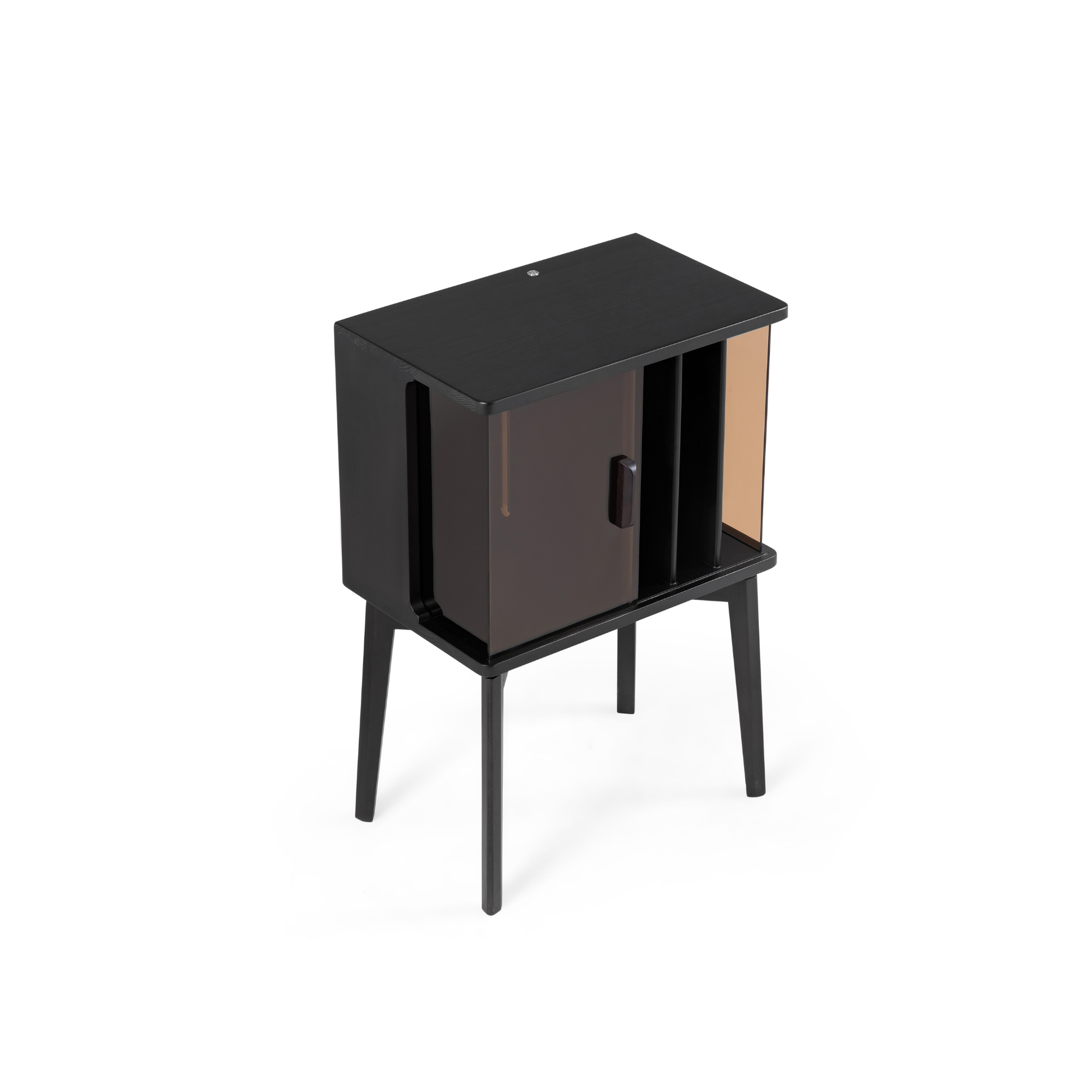 Linspire Valen Solid Wood Side Table with Cabinet, Ash