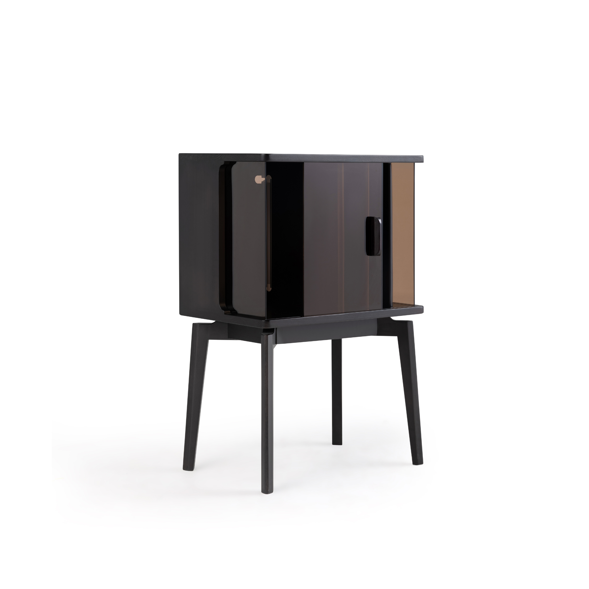 Linspire Valen Solid Wood Side Table with Cabinet, Ash