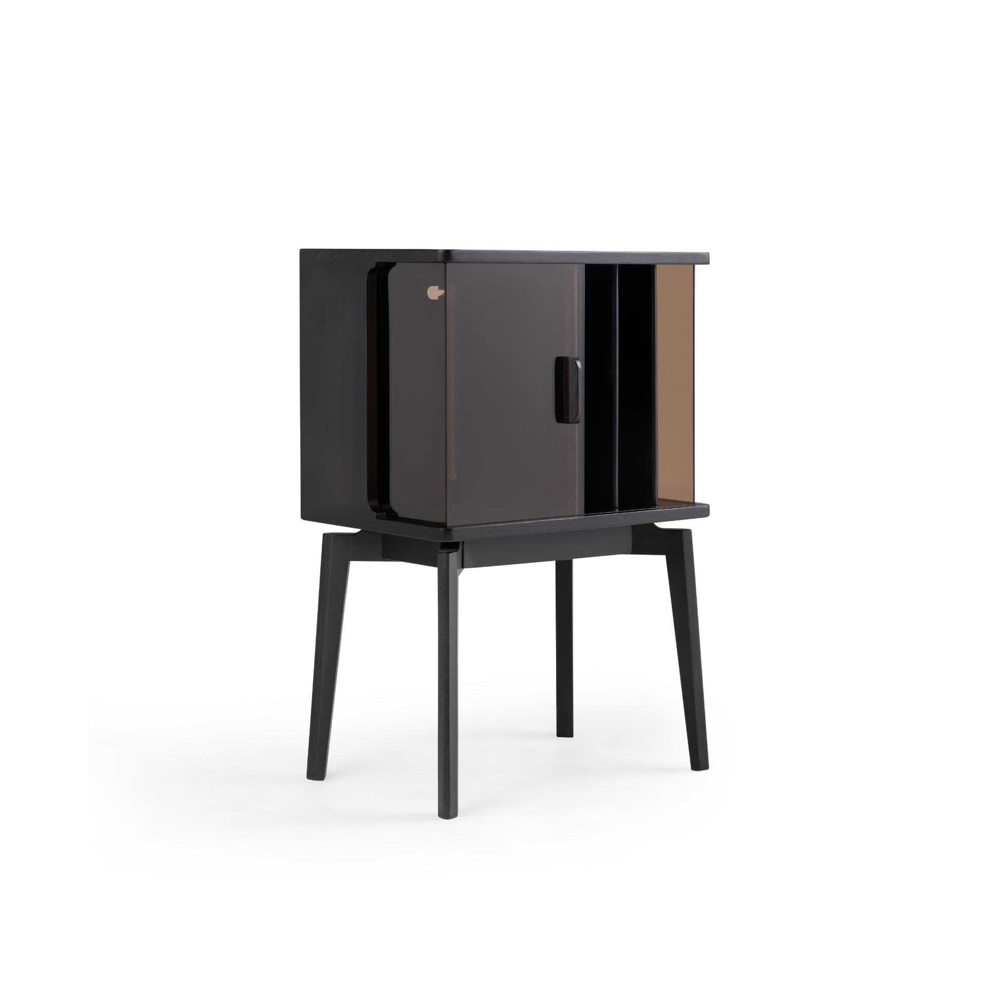 Linspire Valen Solid Wood Side Table with Cabinet, Ash