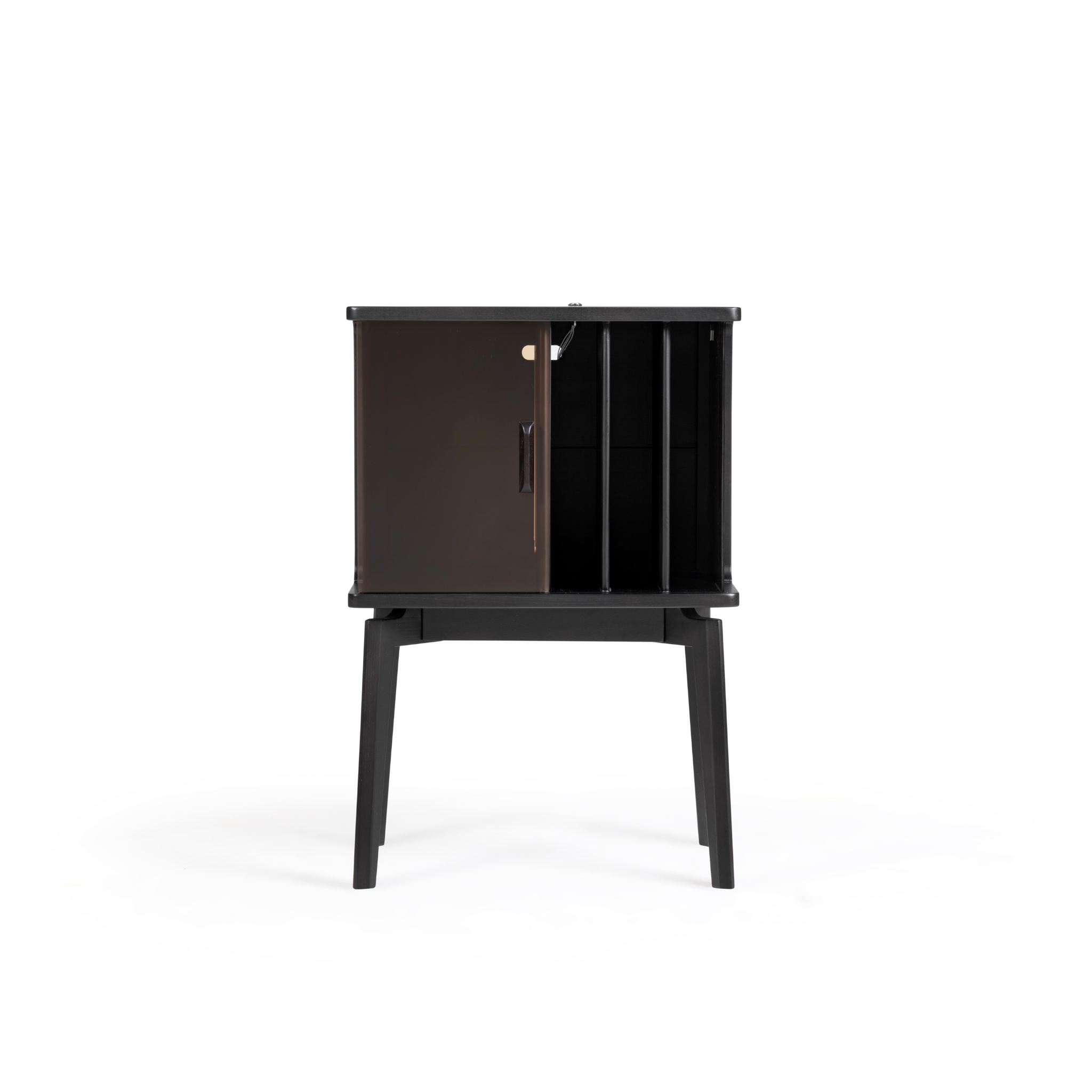 Linspire Valen Solid Wood Side Table with Cabinet, Ash