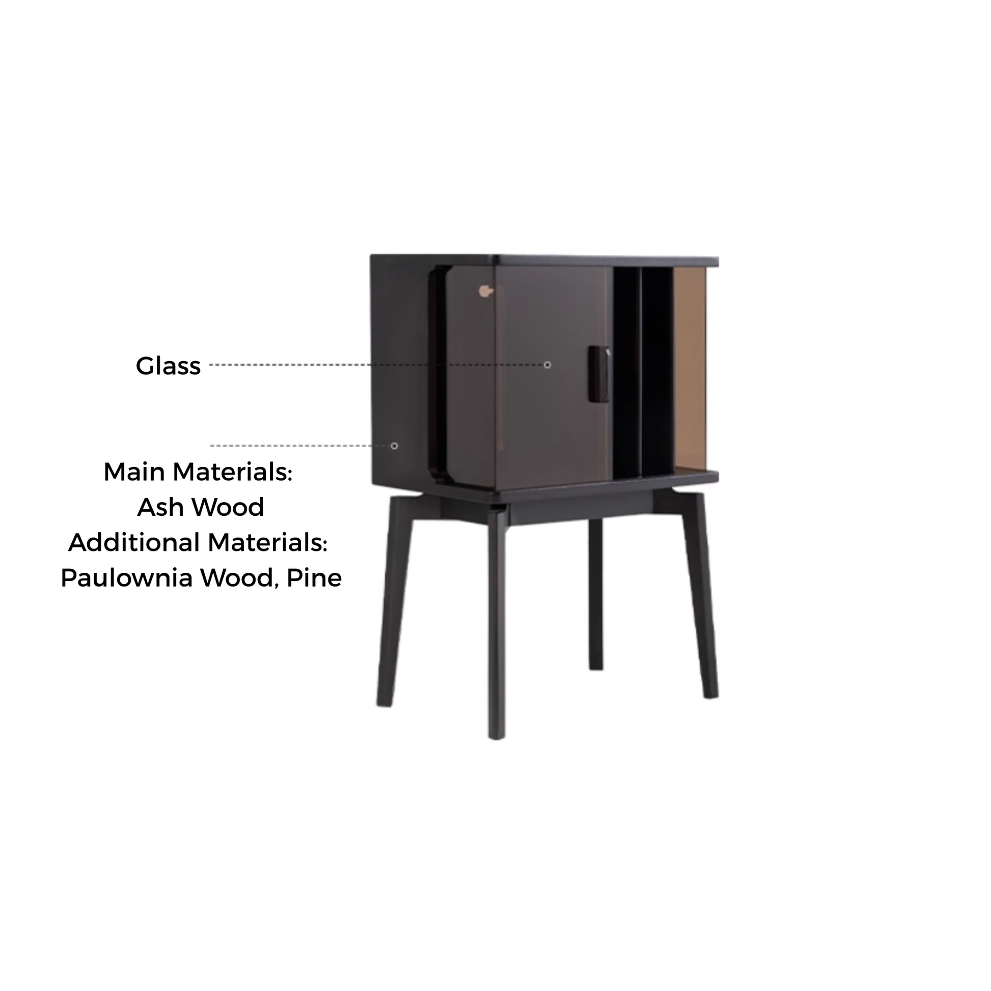 Linspire Valen Solid Wood Side Table with Cabinet, Ash