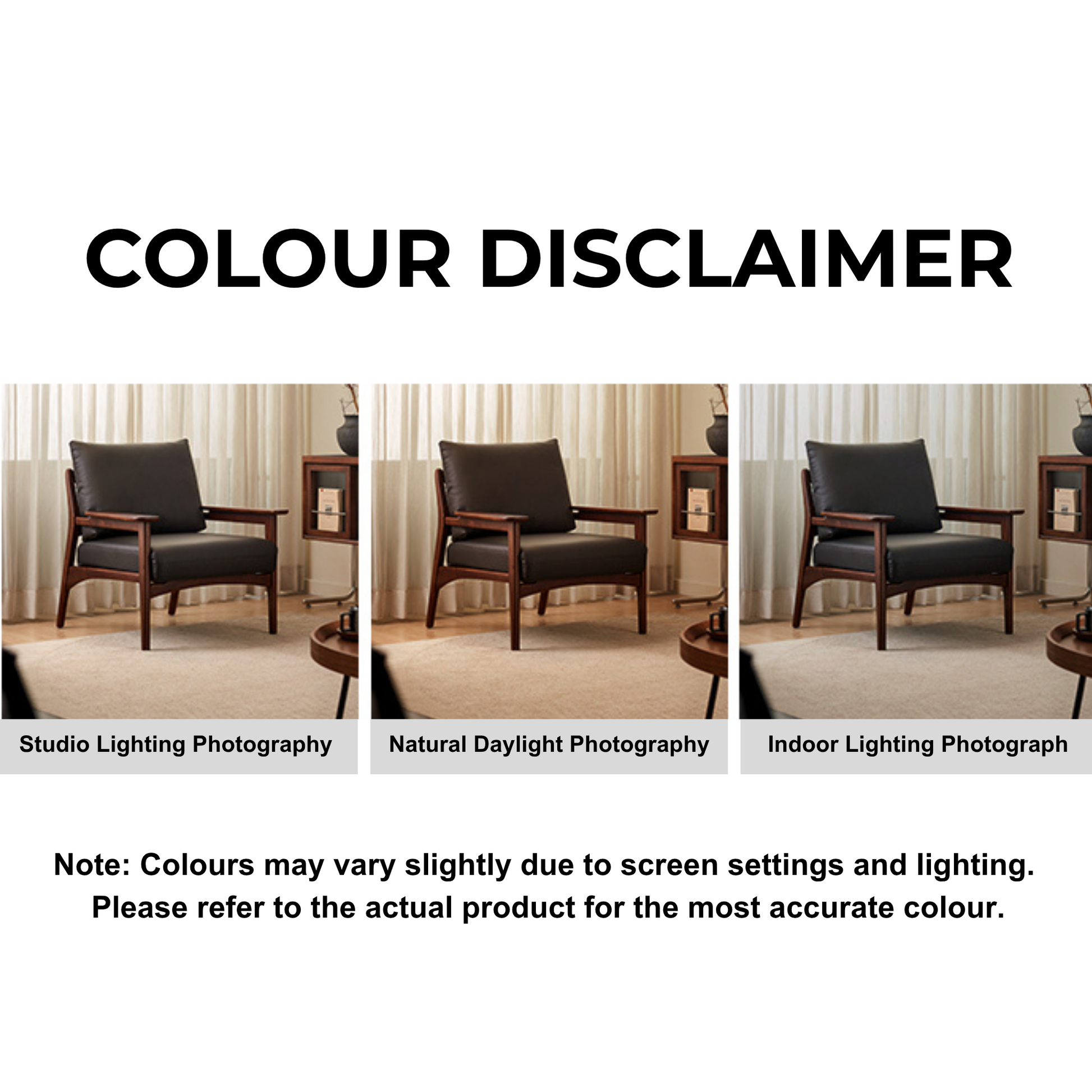 Linspire Walden Leather Armchair with Solid Wood Frame, Walnut