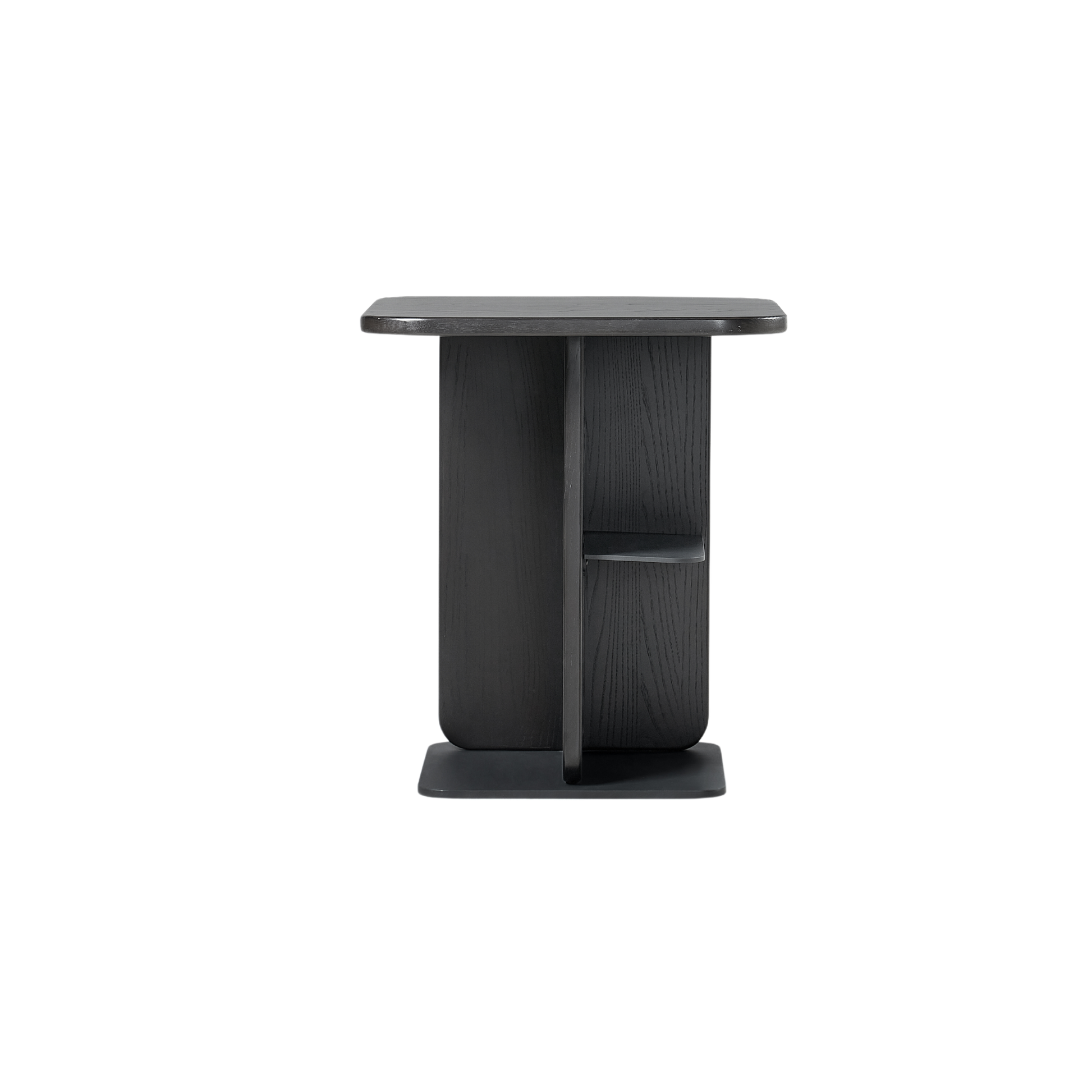 Linspire Valen Solid Wood Side Table with Shelf, Ash
