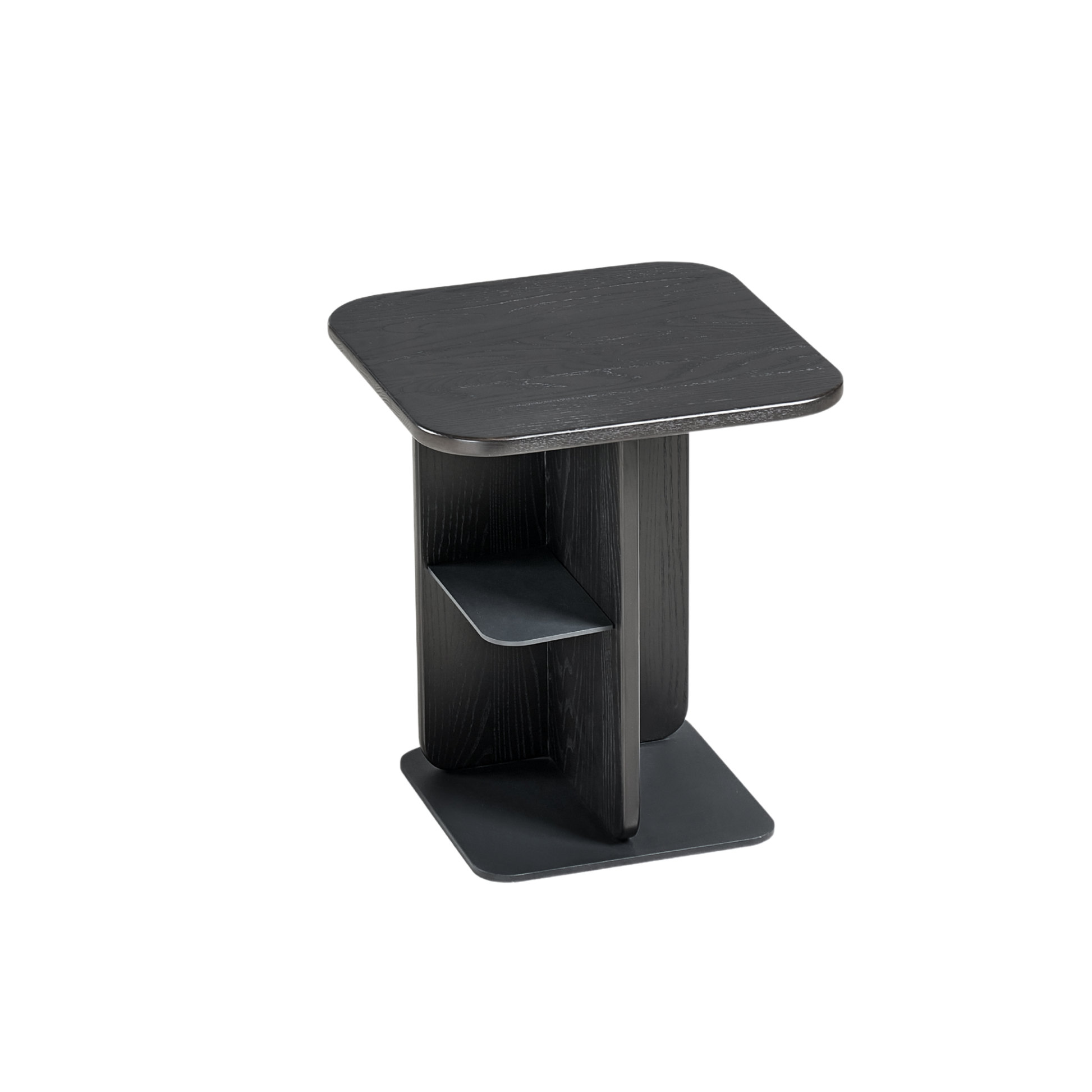 Linspire Valen Solid Wood Side Table with Shelf, Ash