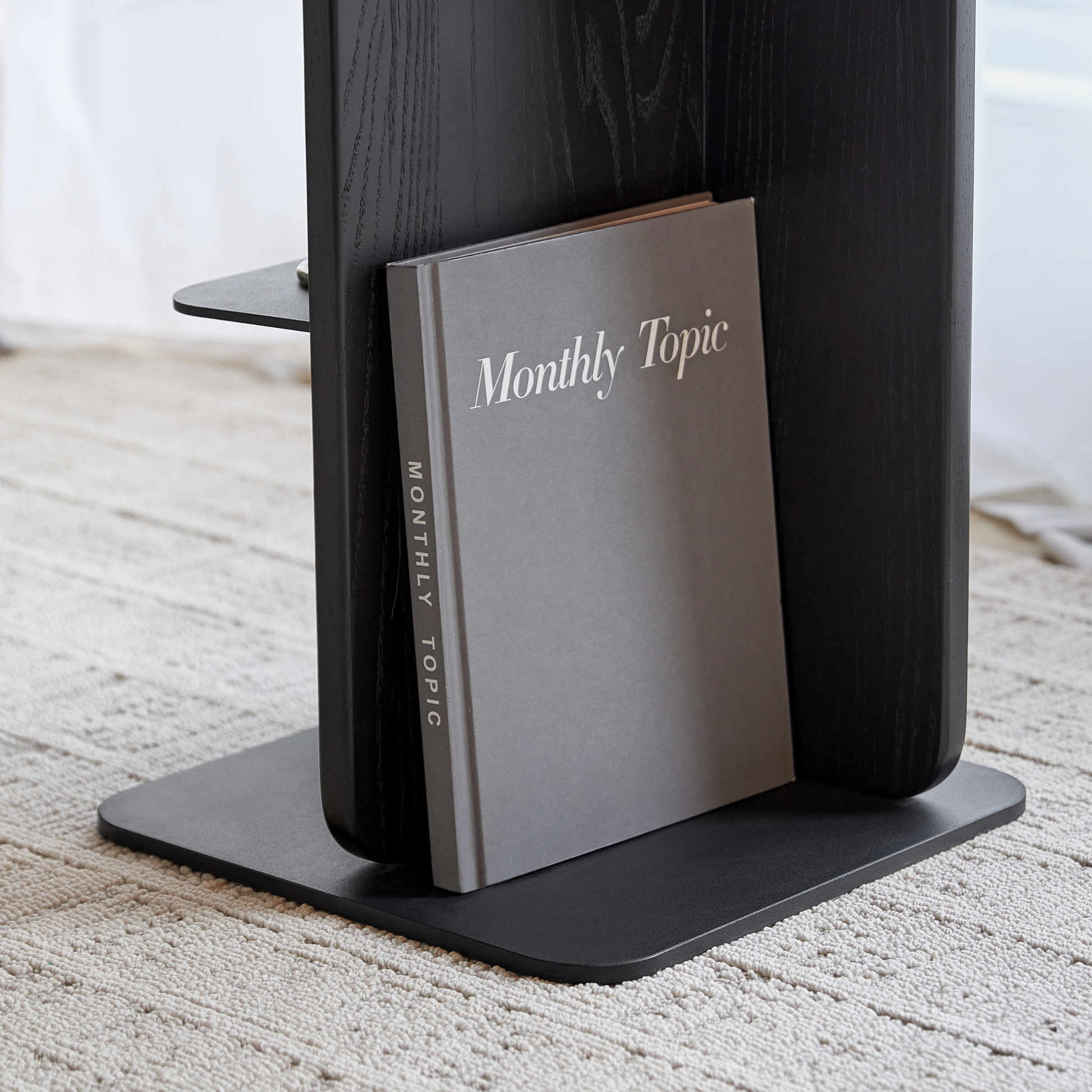 Linspire Valen Solid Wood Side Table with Shelf, Ash