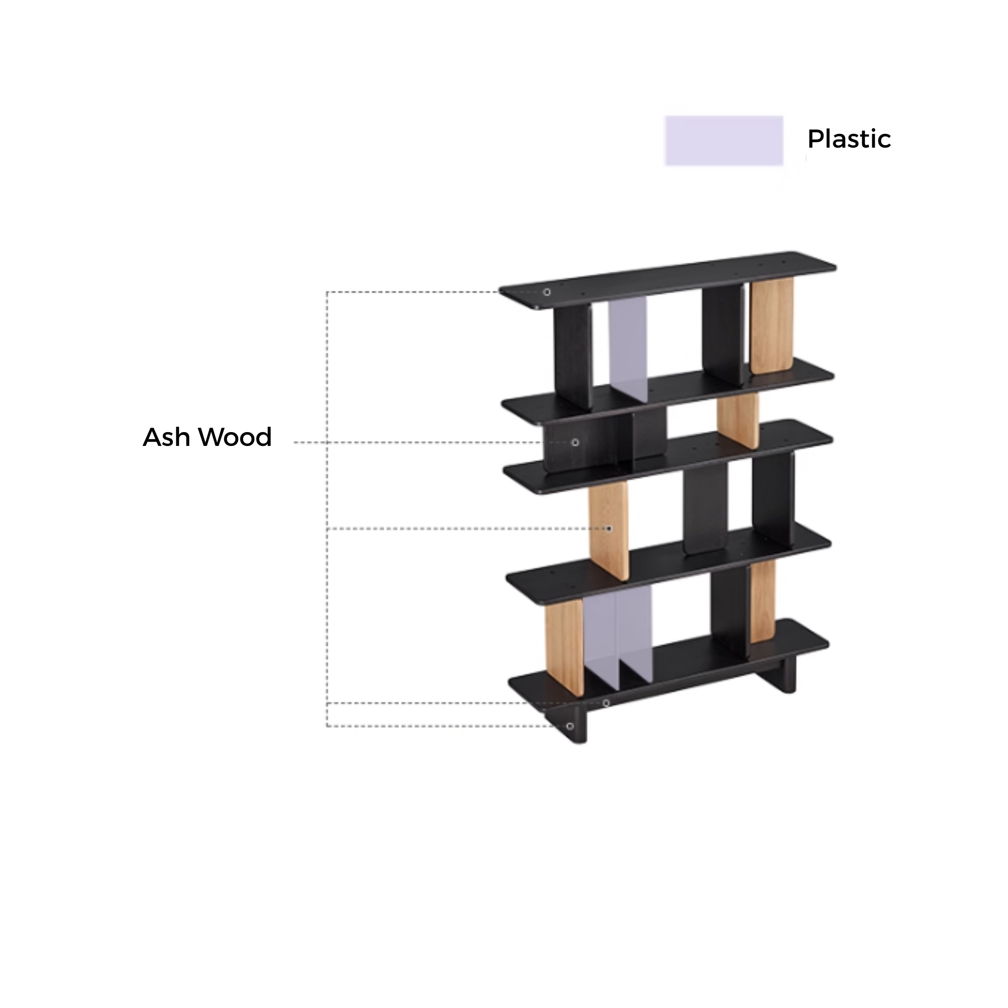 Linspire Valen Solid Wood Shelving Unit, Ash