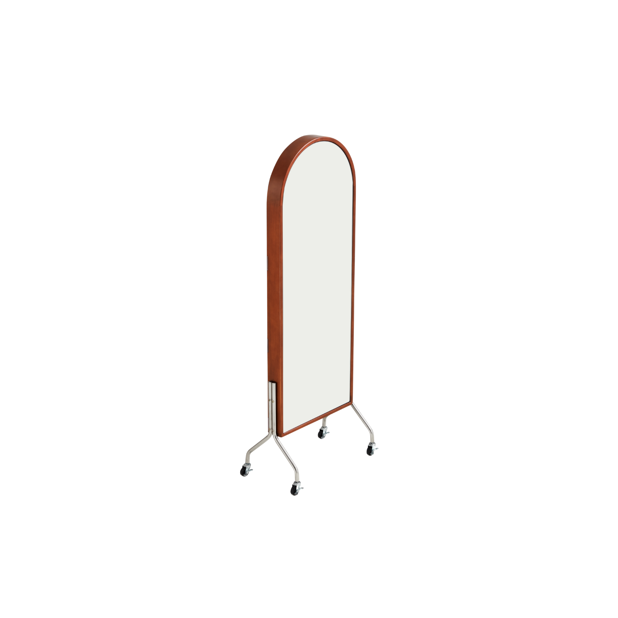 Linspire Walden Solid Wood Mobile Floor Mirror with Storage, Boxwood