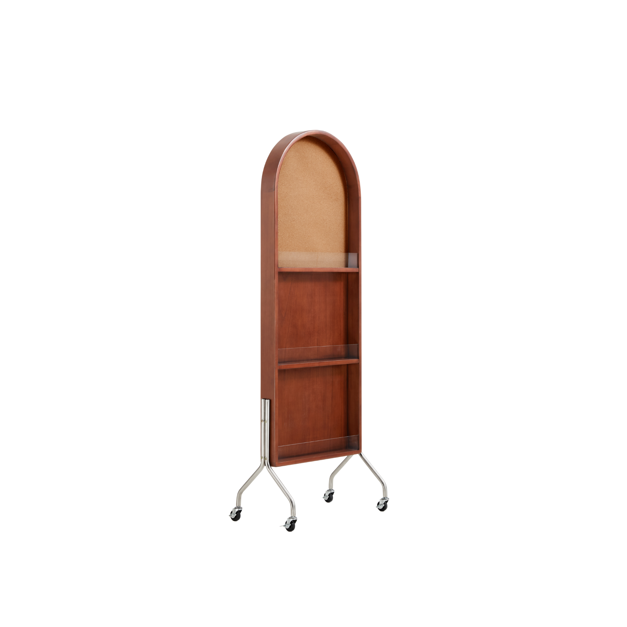 Linspire Walden Solid Wood Mobile Floor Mirror with Storage, Boxwood