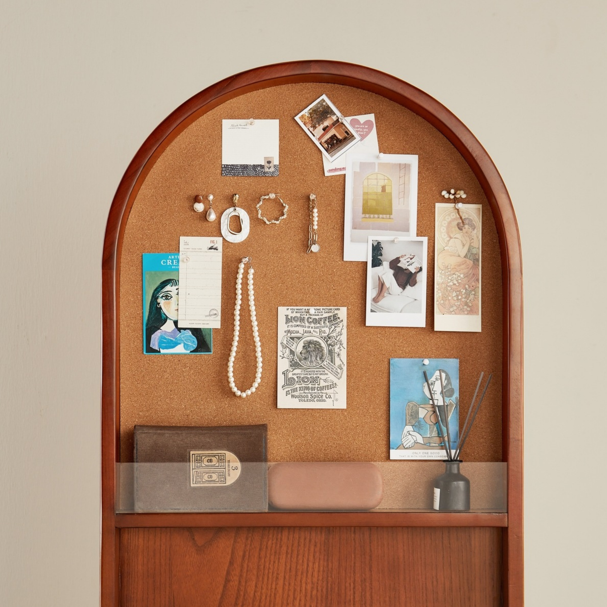 Linspire Walden Solid Wood Mobile Floor Mirror with Storage, Boxwood