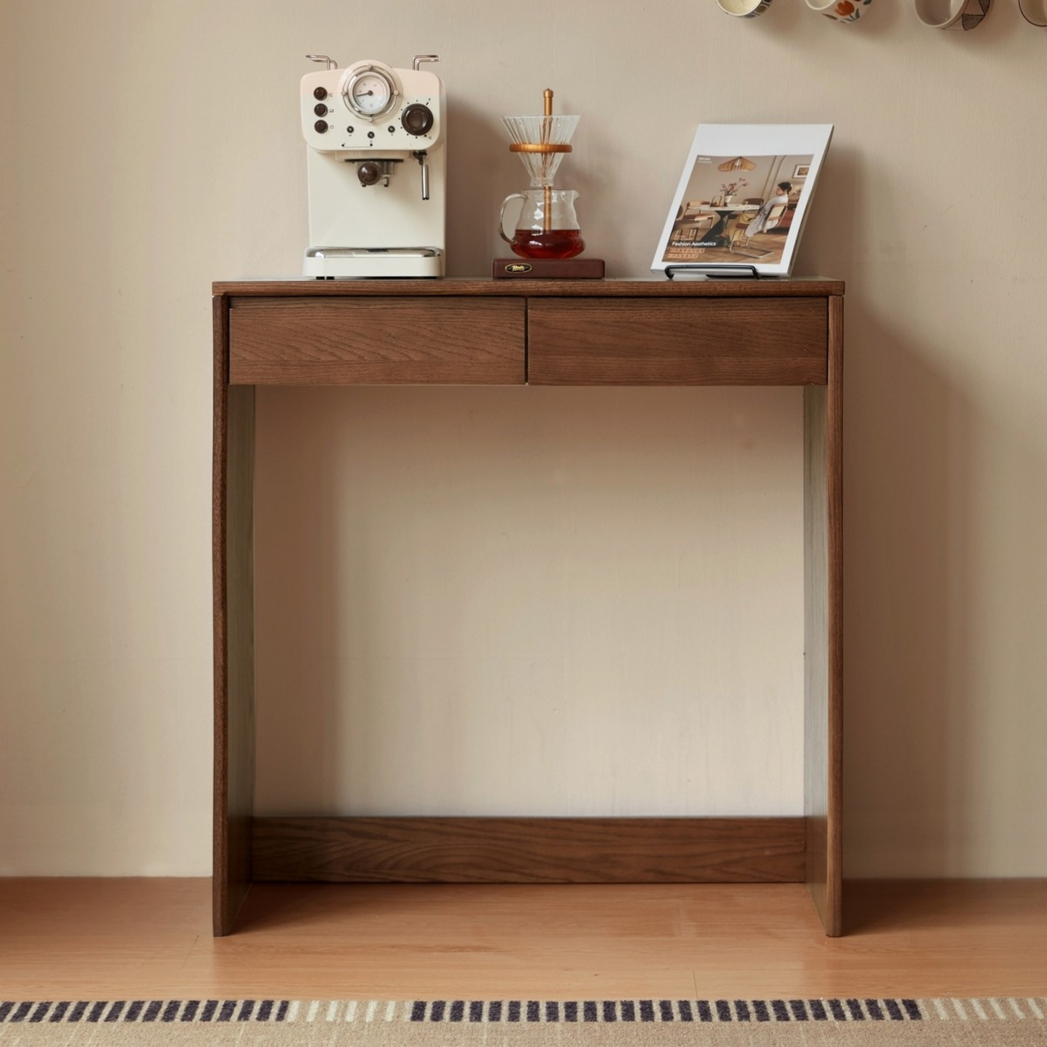 Linspire Walden Solid Wood Console Table, Walnut Oak